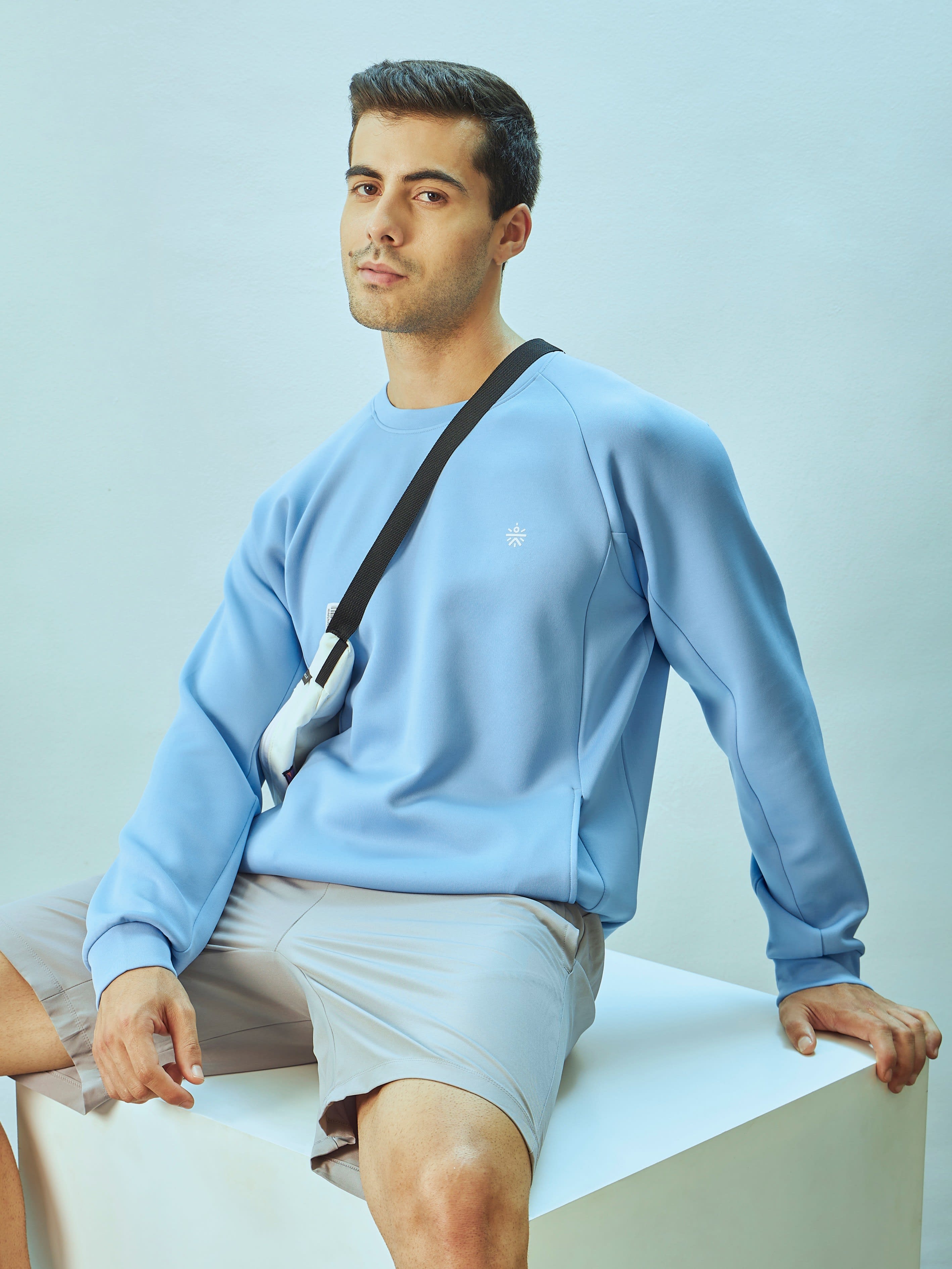 Raglan Sleeve Sweatshirt with Slit Pockets