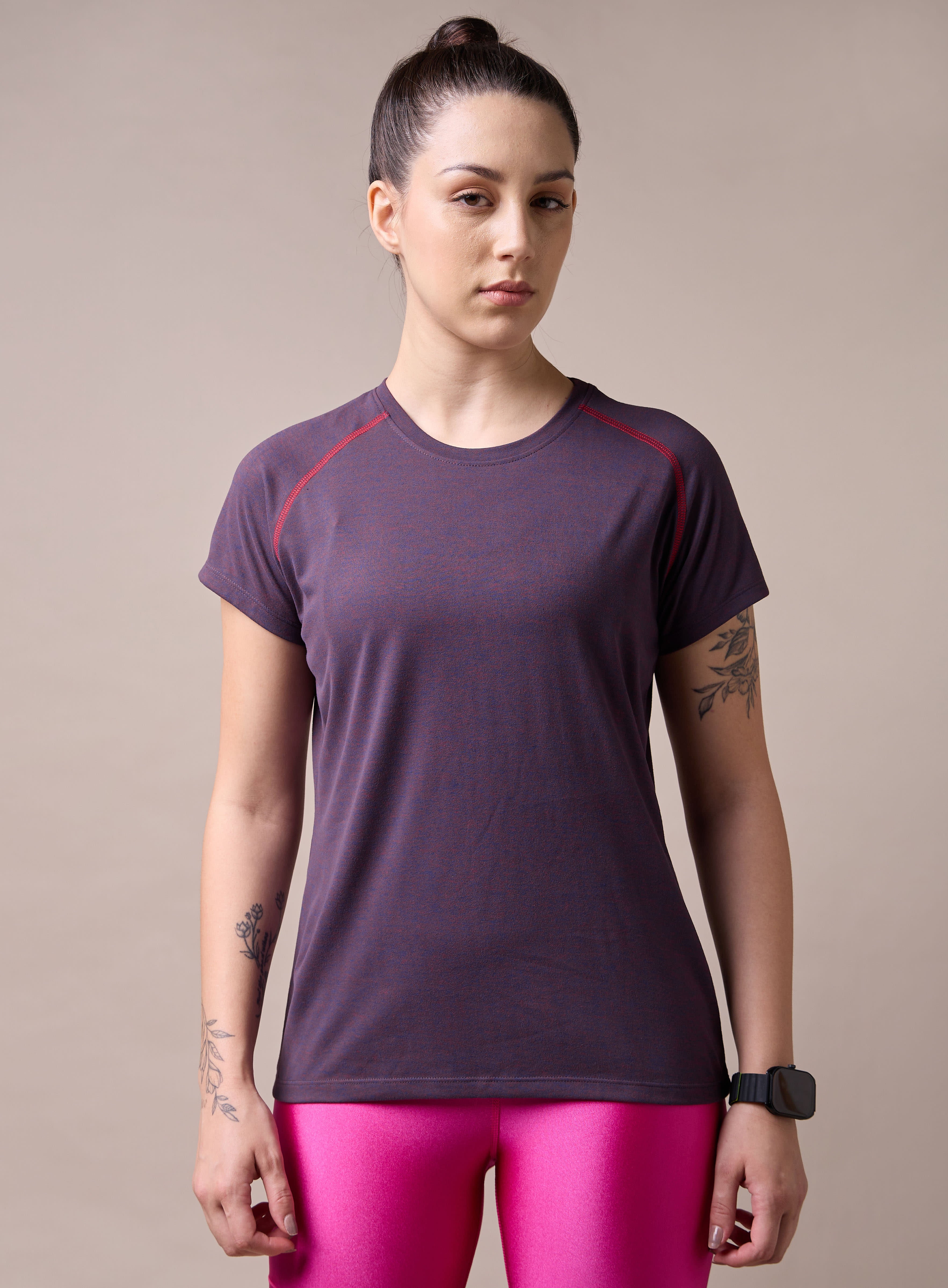 Women's Muscle Flex Purple Comfortech T-shirt