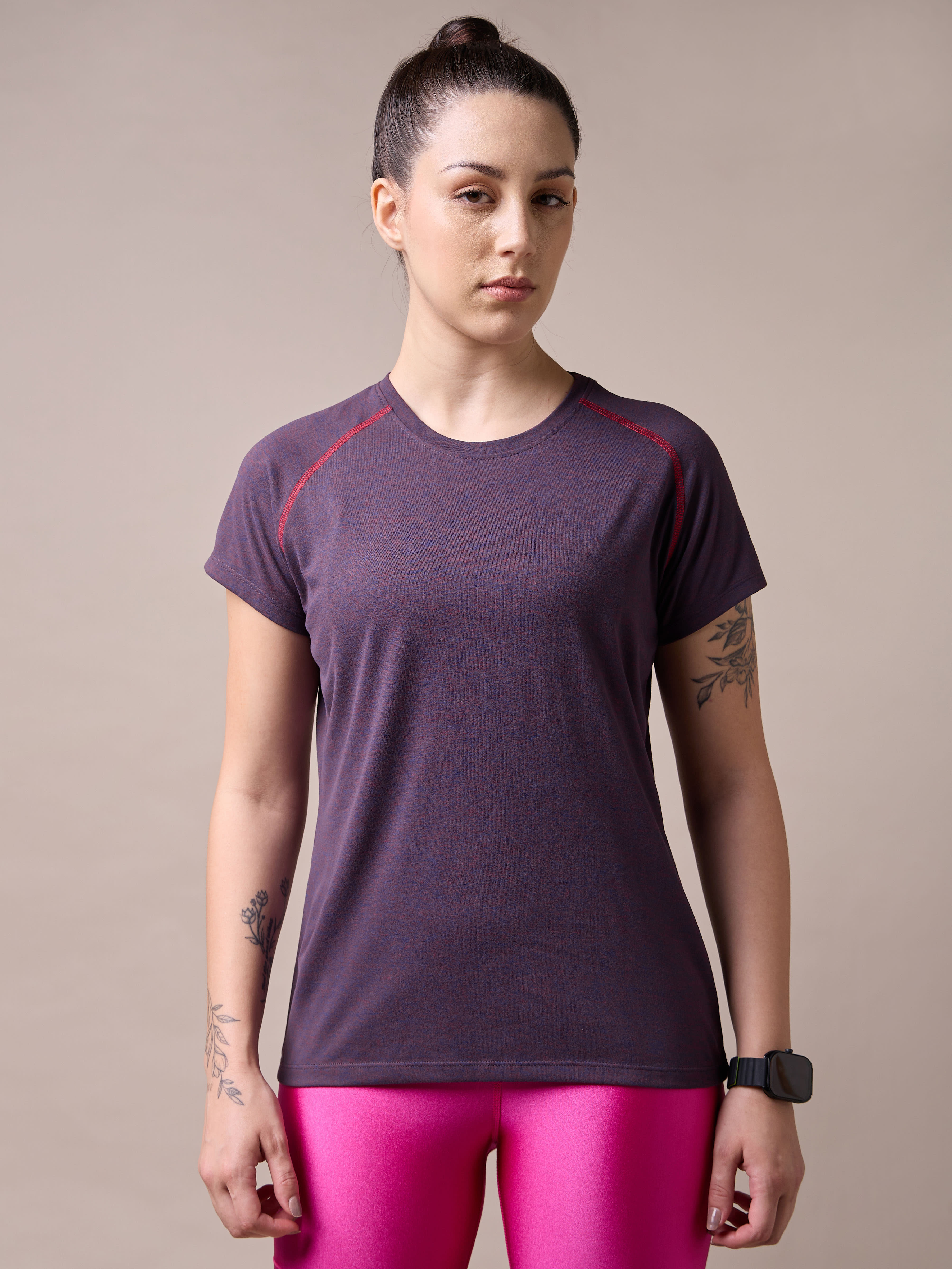 Women's Muscle Flex Purple Comfortech T-shirt