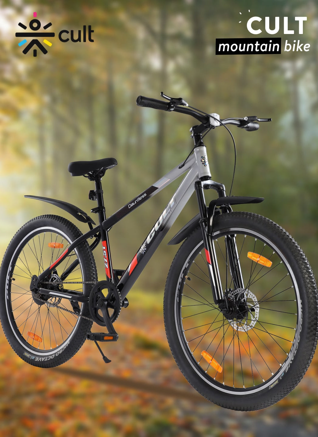 DAUNTLESS27.5TSILVERBLACK Steel Single Speed 27.5 inch Mountain Cycle, Dual Disc Brake, Front Suspension, Double Wall Rim