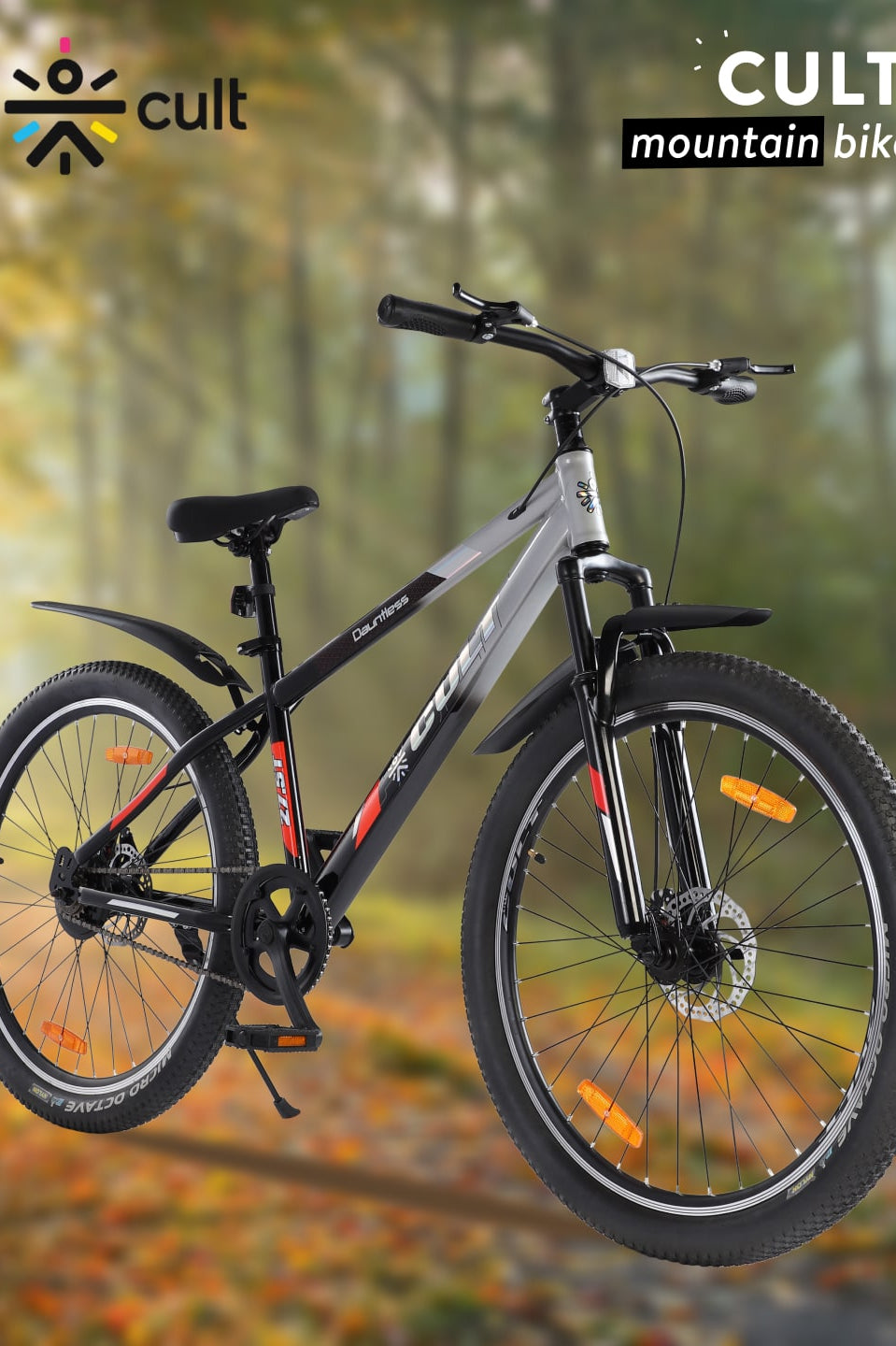 DAUNTLESS27.5TSILVERBLACK Steel Single Speed 27.5 inch Mountain Cycle, Dual Disc Brake, Front Suspension, Double Wall Rim