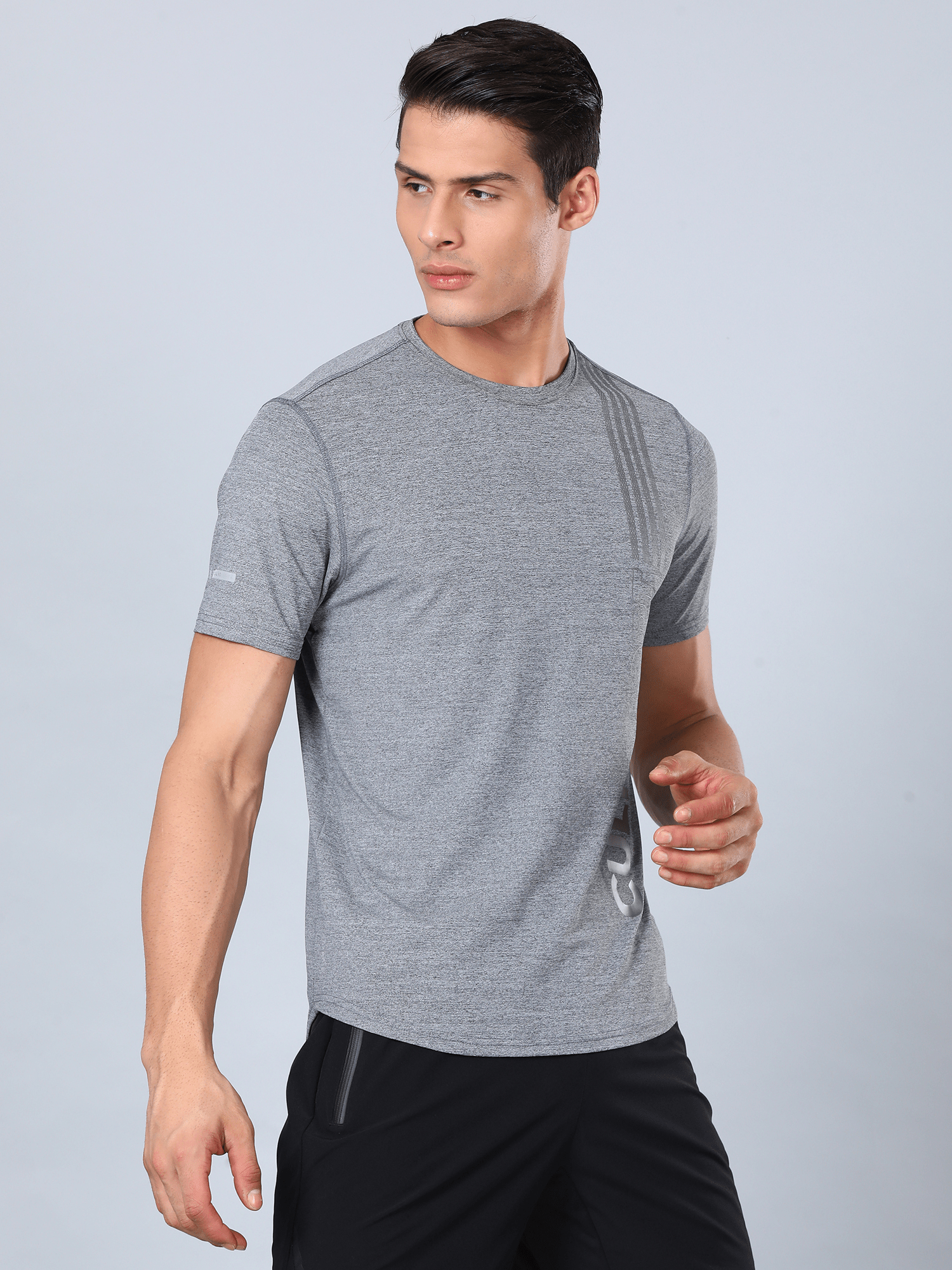 Signature Striped Slim Fit T-shirt - Grey