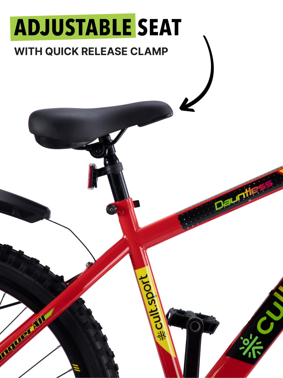 Dauntless26Red Steel Single Speed 26 inch Mountain Cycle, Front Suspension, Double Wall Rim and Dual Disc Brake