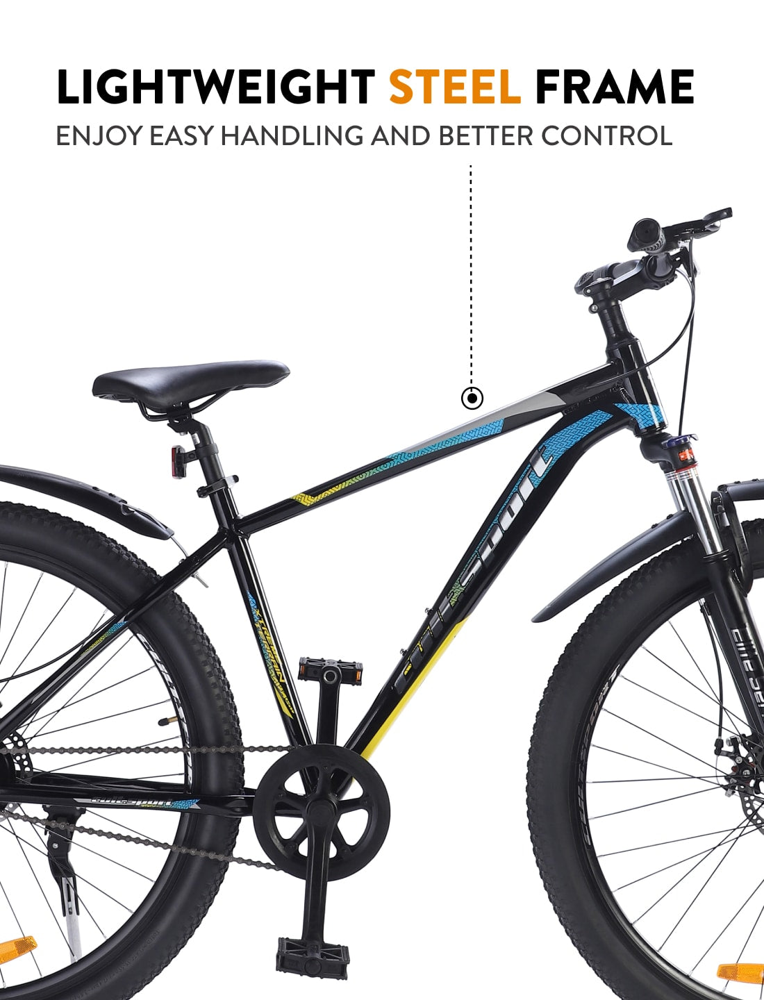 EXPLORER29TBLACK Alloy Single Speed 29 inch Mountain Cycle, Front Suspension, Double Wall Rim