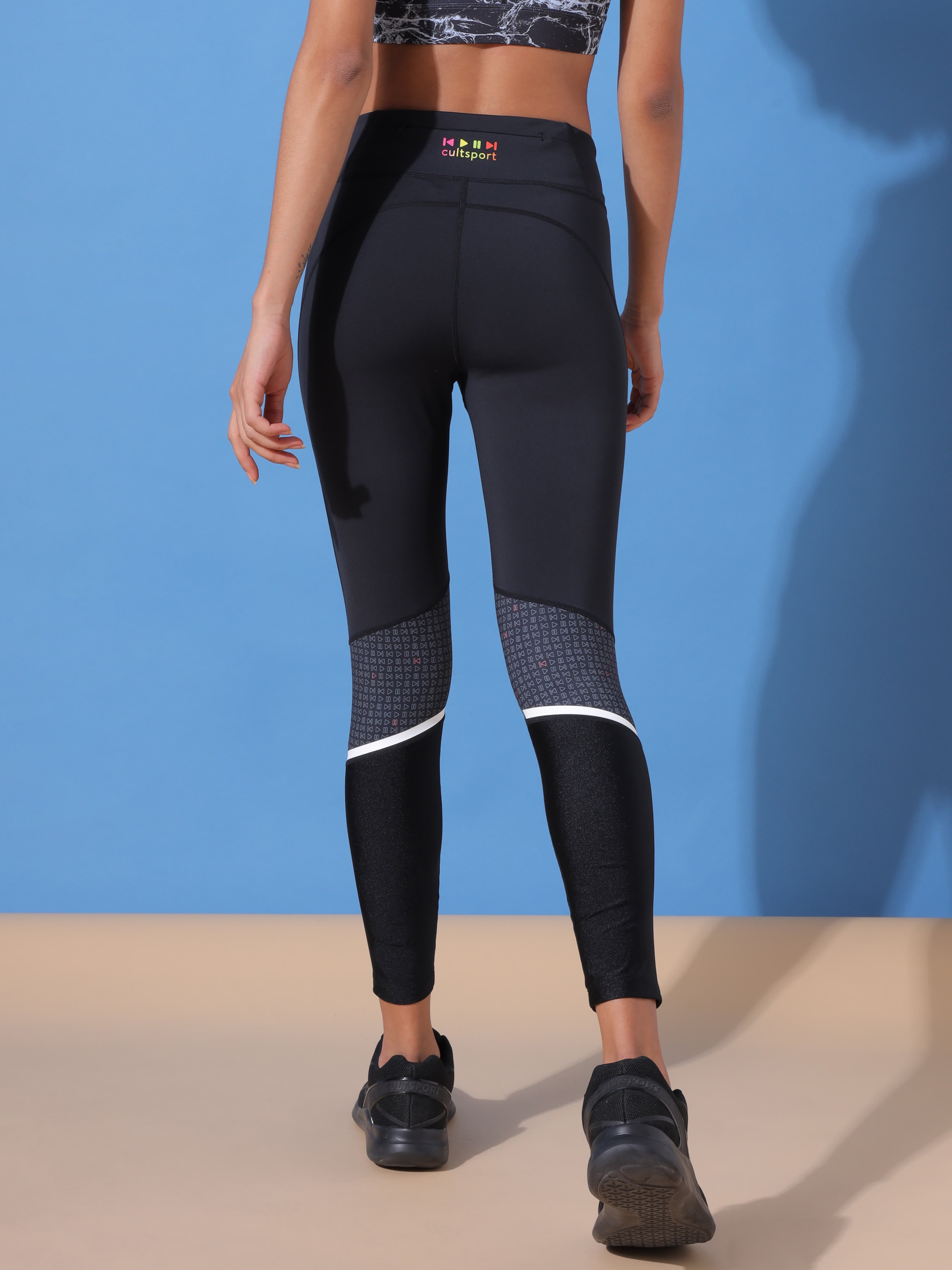 Play Pause Print High Waist Tights