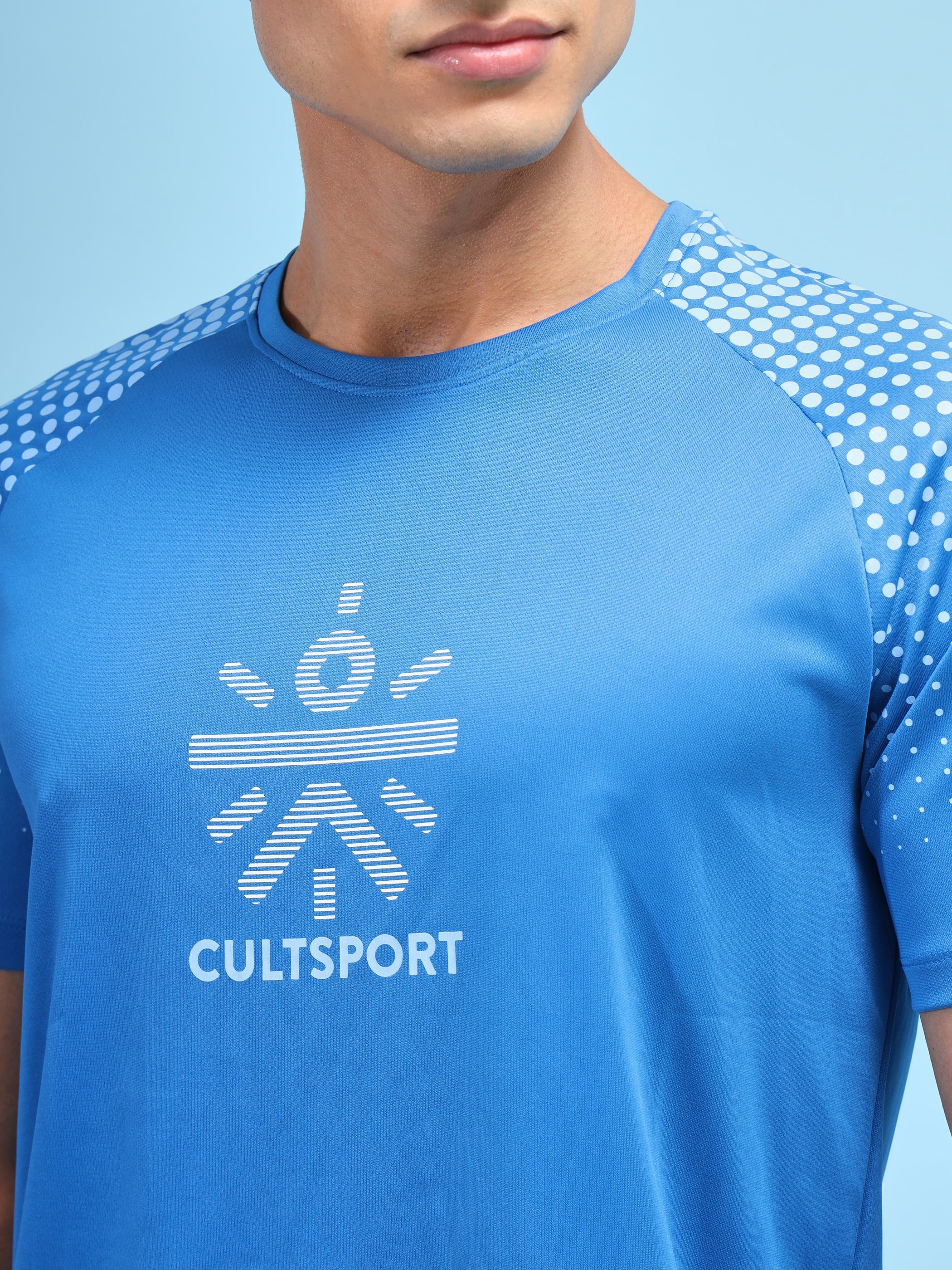 Halftone Print Raglan Workout T-shirt