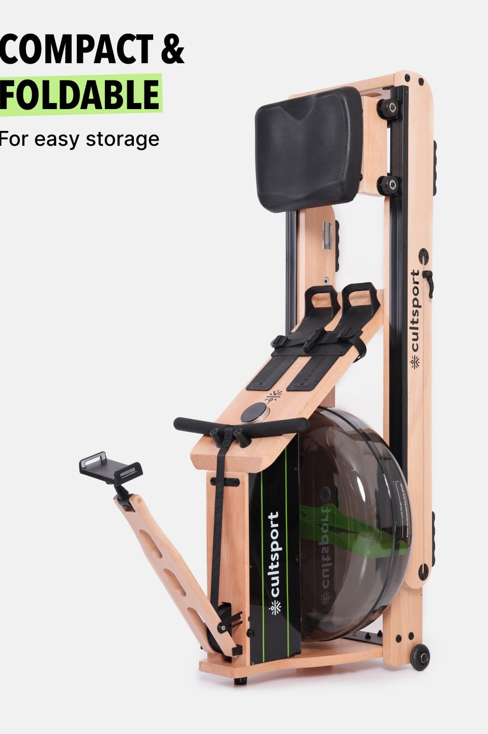 Foldable Water Rower | 16 Level Water Resistance | Max Weight-150kg (6 Months extended Warranty only on Cultsport.com)