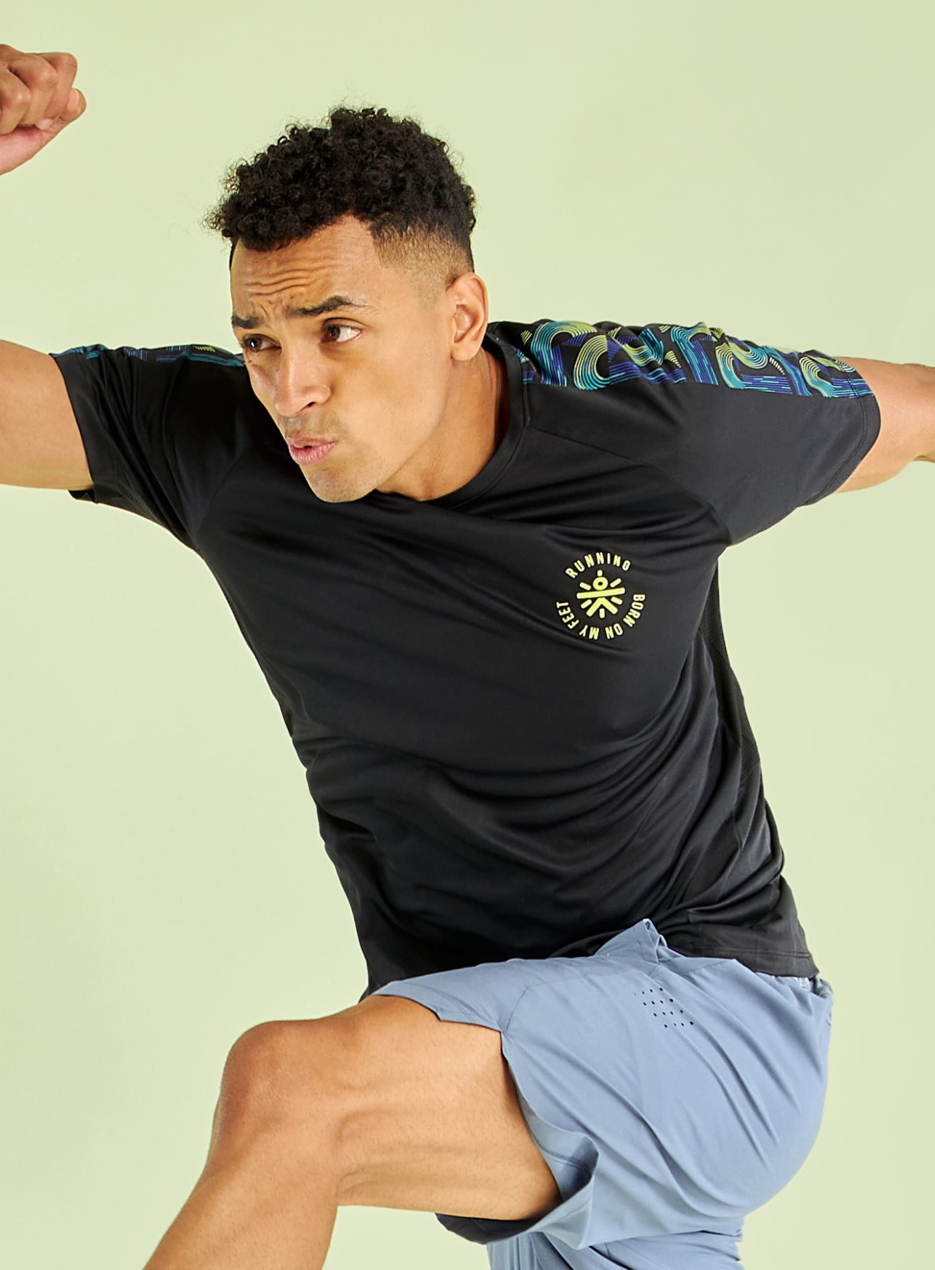 Panelled T-shirt with Sleeve Taping