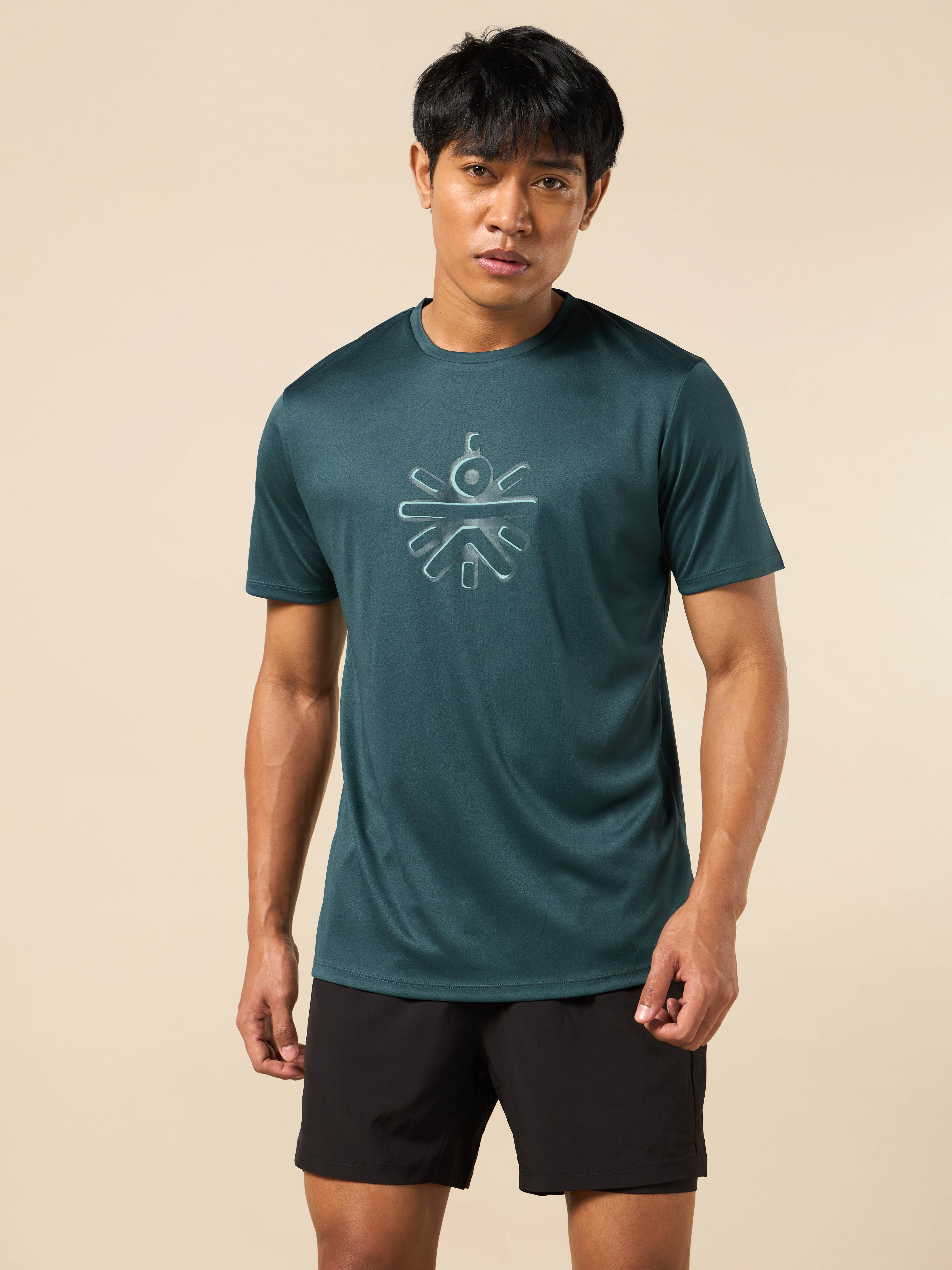 Men's Blue Brand Carrier Print T-shirt