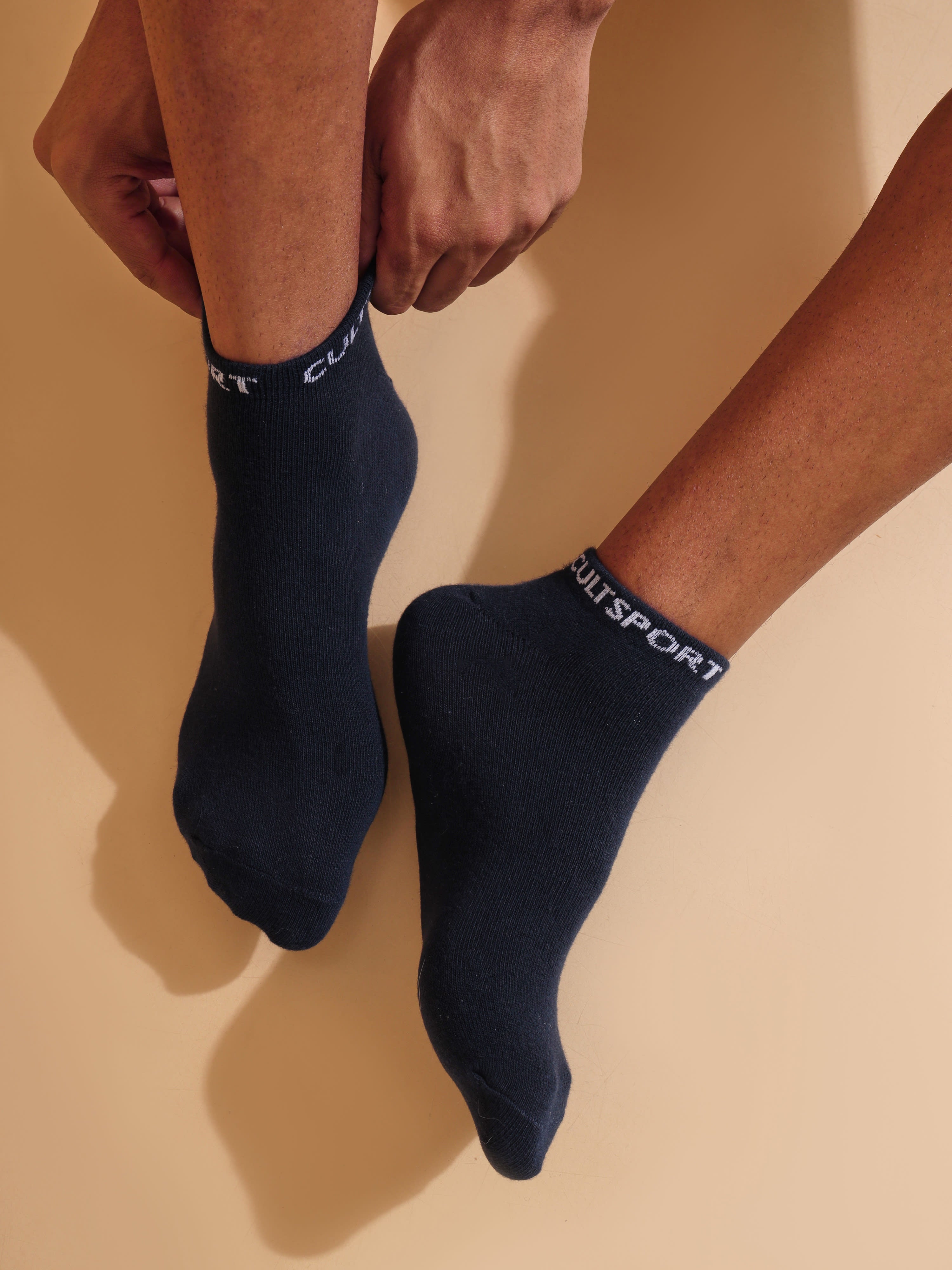 Sports Low Ankle Length Pack of 3 Black,Grey & Navy Men's Socks