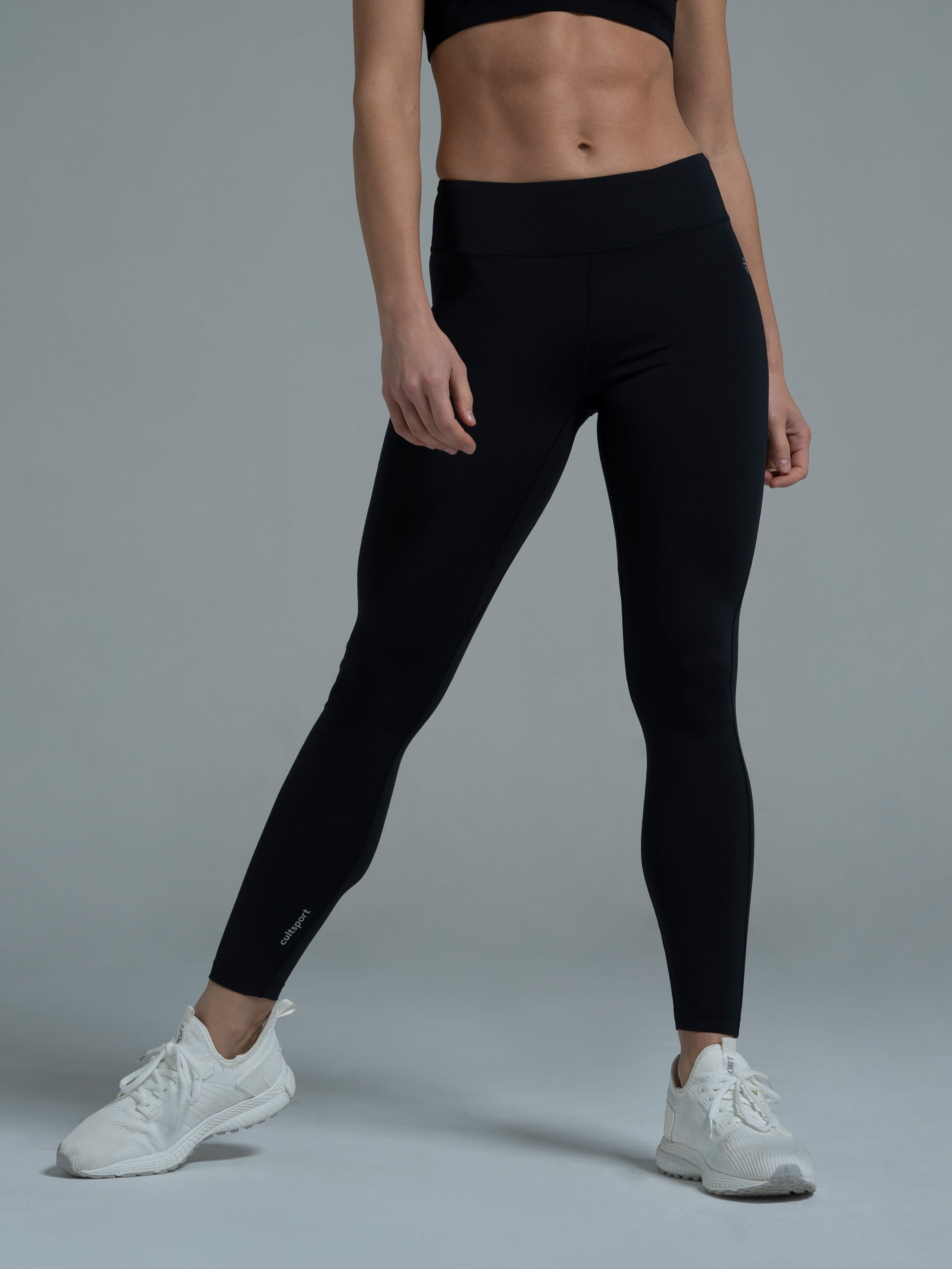 Black Absolute Fit Solid Running Tights