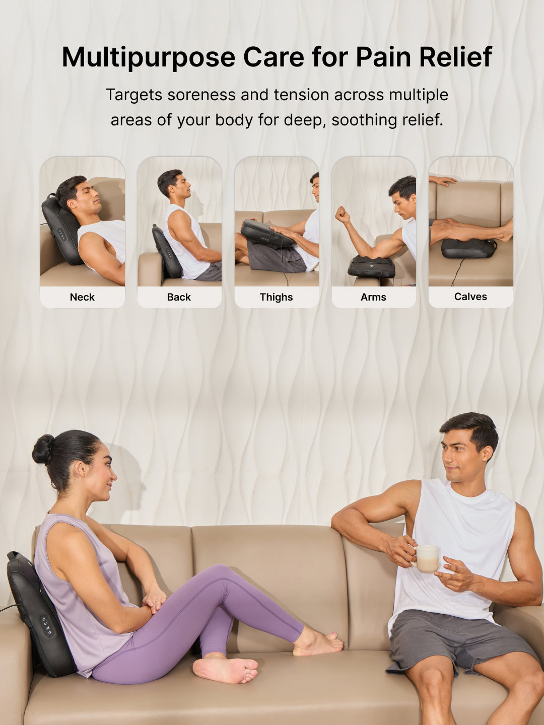 Cult Deep Cure Pro Back massager, 4 Deep Kneading Shiatsu rollers for back and waist Pain Relief,Multiple modes, Corded Electric Massager.