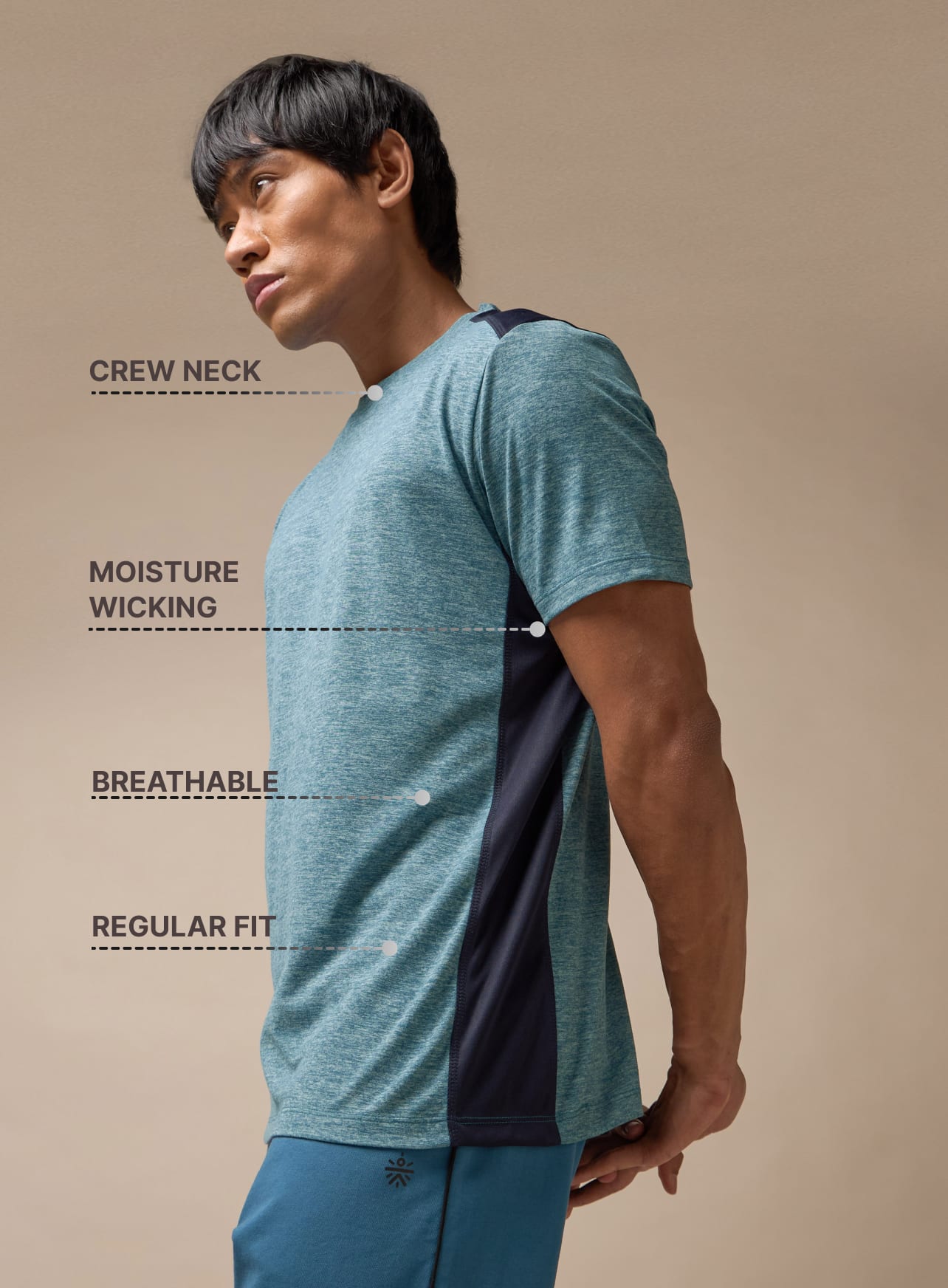 Men's Amp Up Performance Blue Comfortech T-shirt