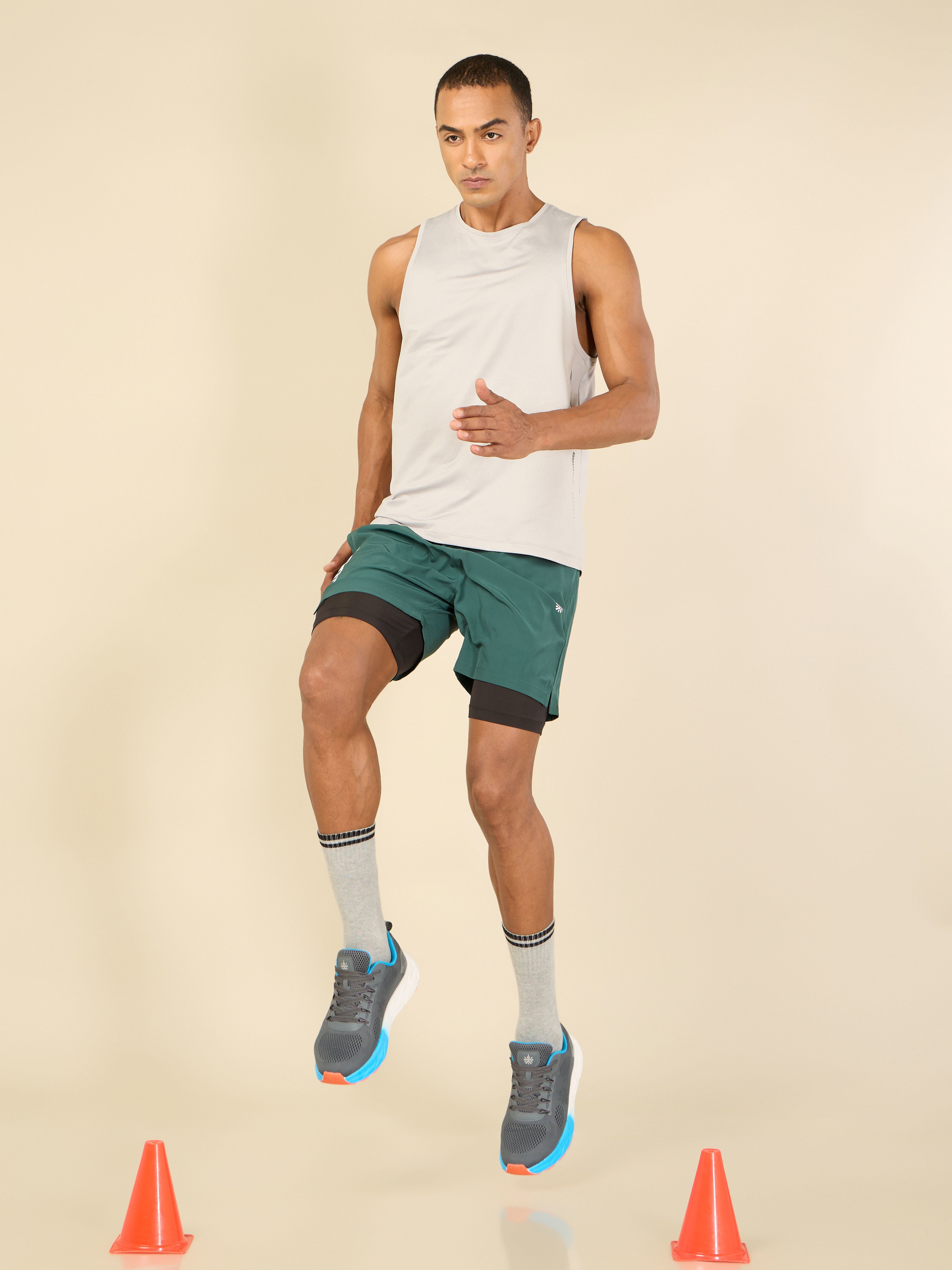 Solid Performance Shorts with Inner Tights
