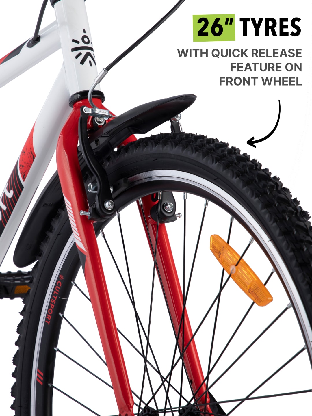 Vegas White Steel Single Speed Cycle 26 inch City Bike with Double Wall Rim and Rigid Fork