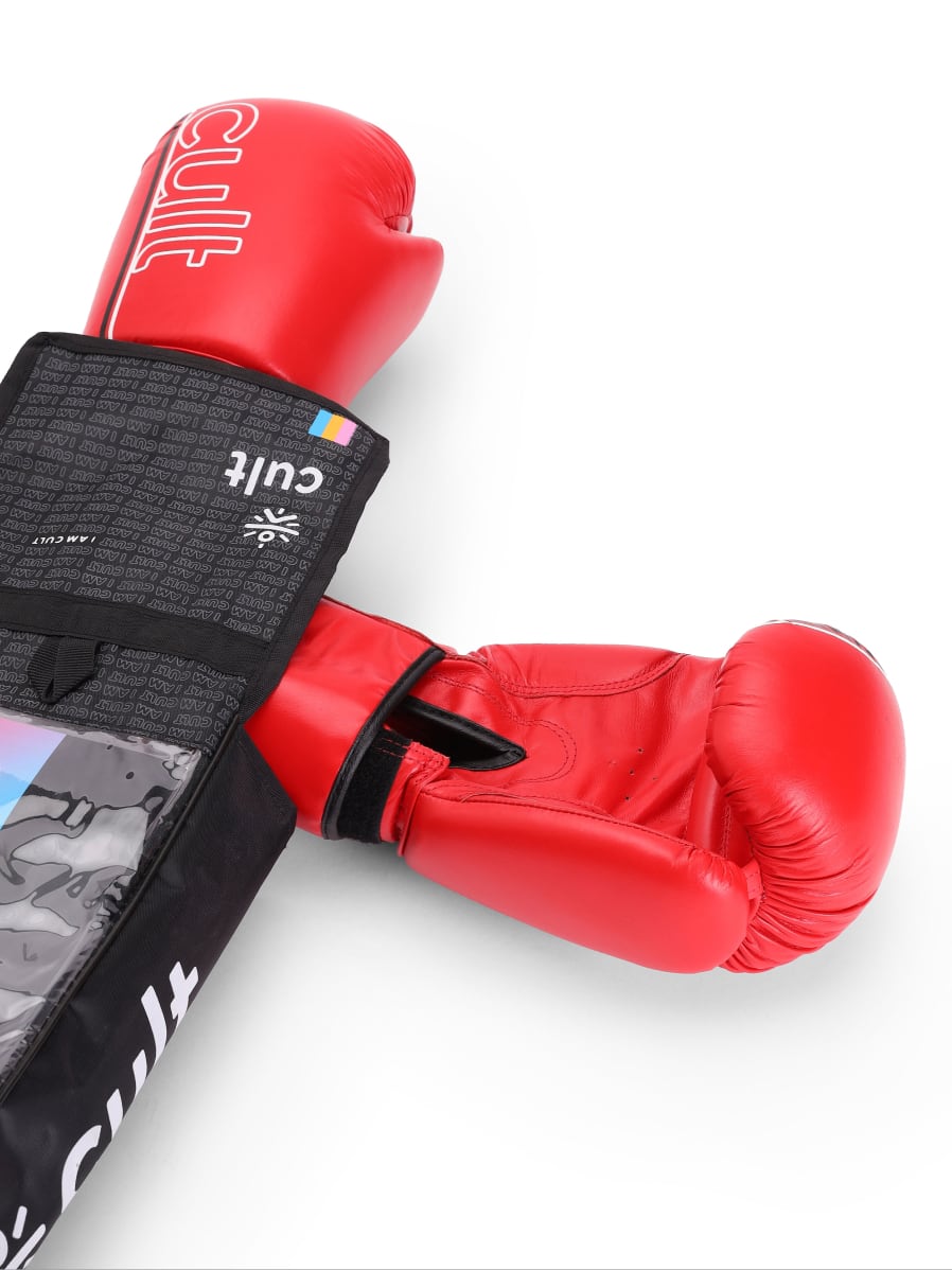cult Premium Leather Boxing Gloves for Men & Women Foam Padding Punching Bag Gloves for Boxing, Training, Kickboxing, Muay Thai, MMA Boxing Gloves Red