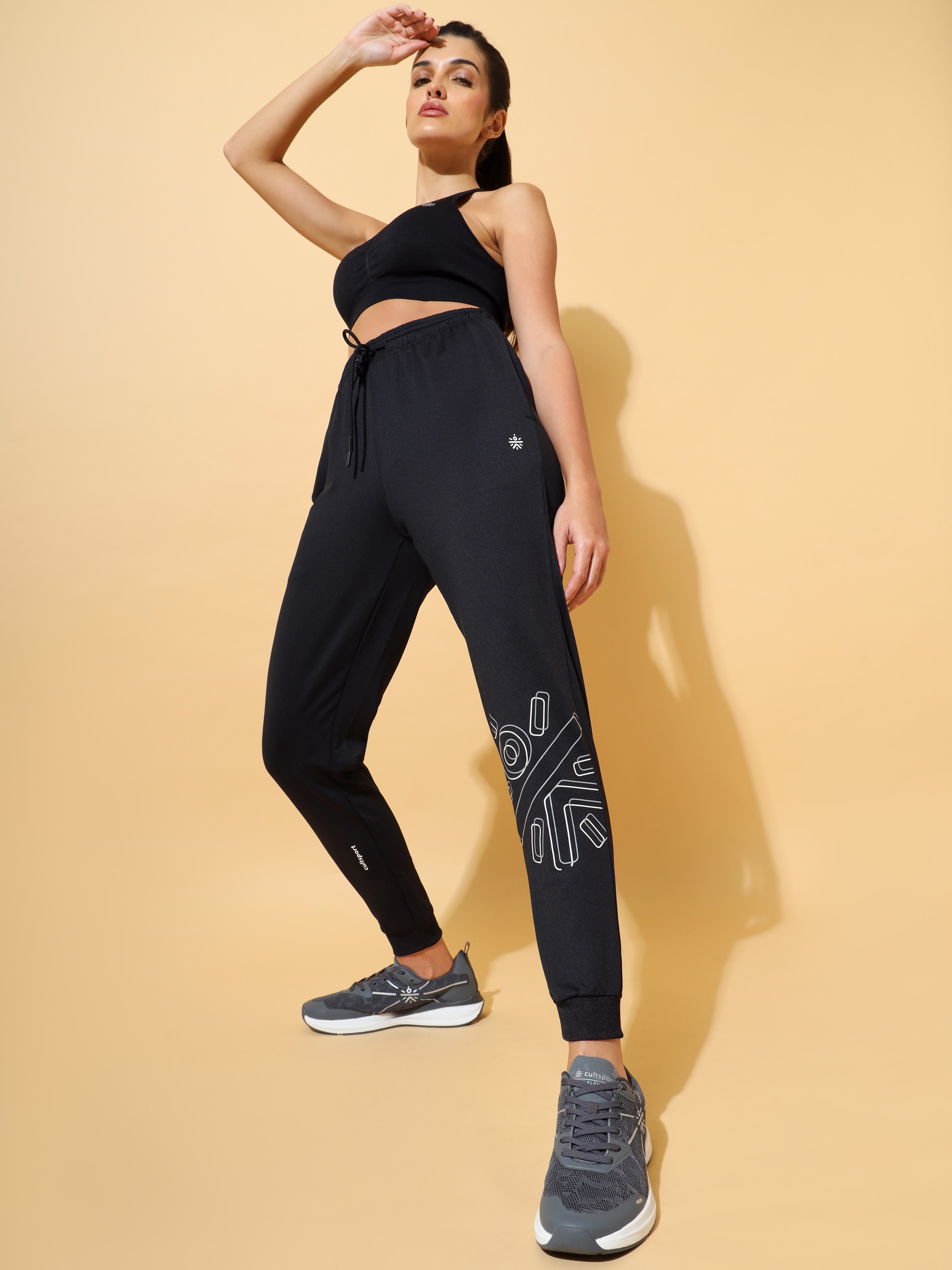 Athletic Joggers with Logo Placement Print