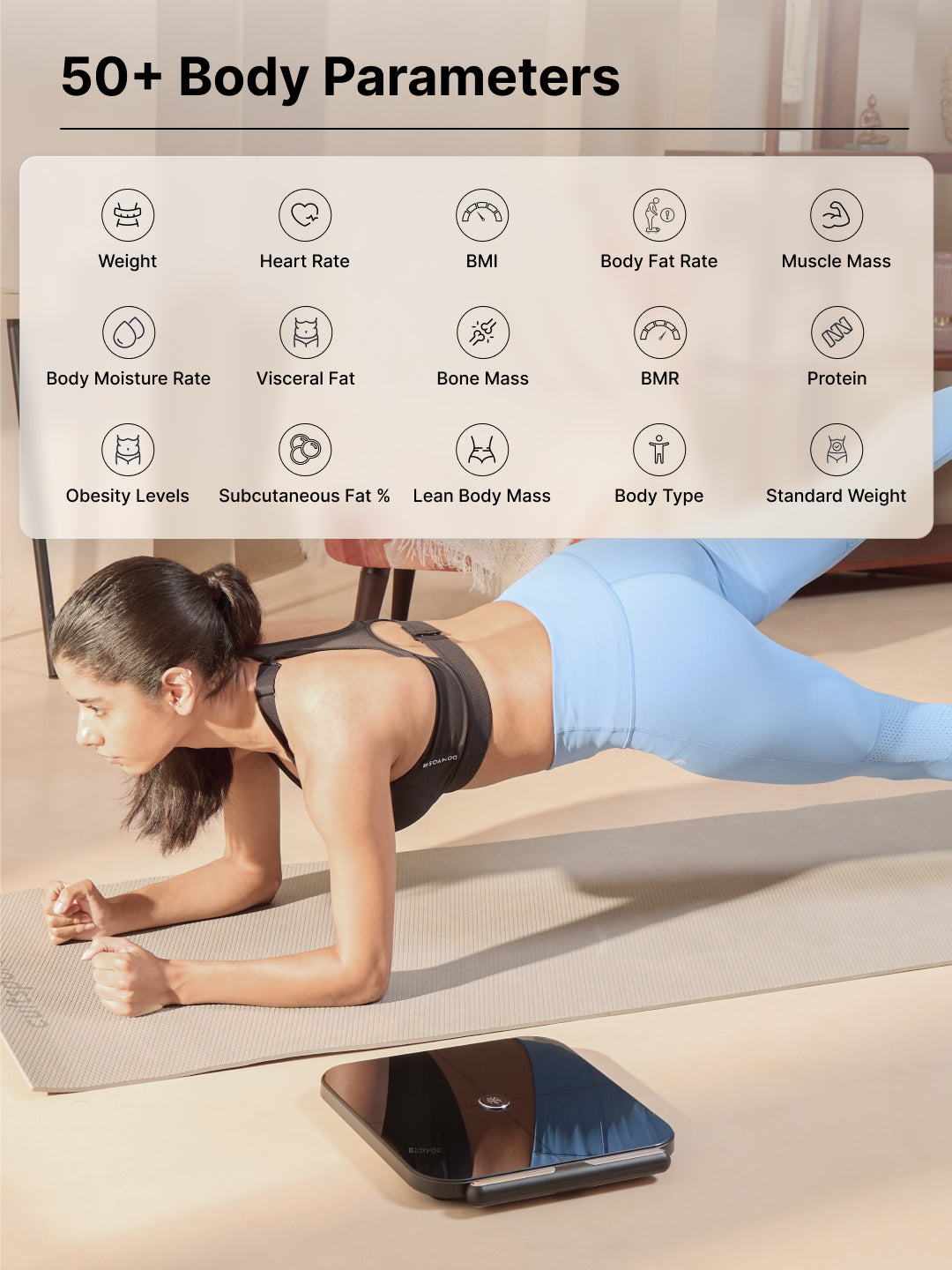 cult Smart Scale Pro, US FDA Approved, 50+ Parameters, Body Fat Scale, BMI, 10 members, Bluetooth Weight Machine, Body Fat Analyzer, LED Display.