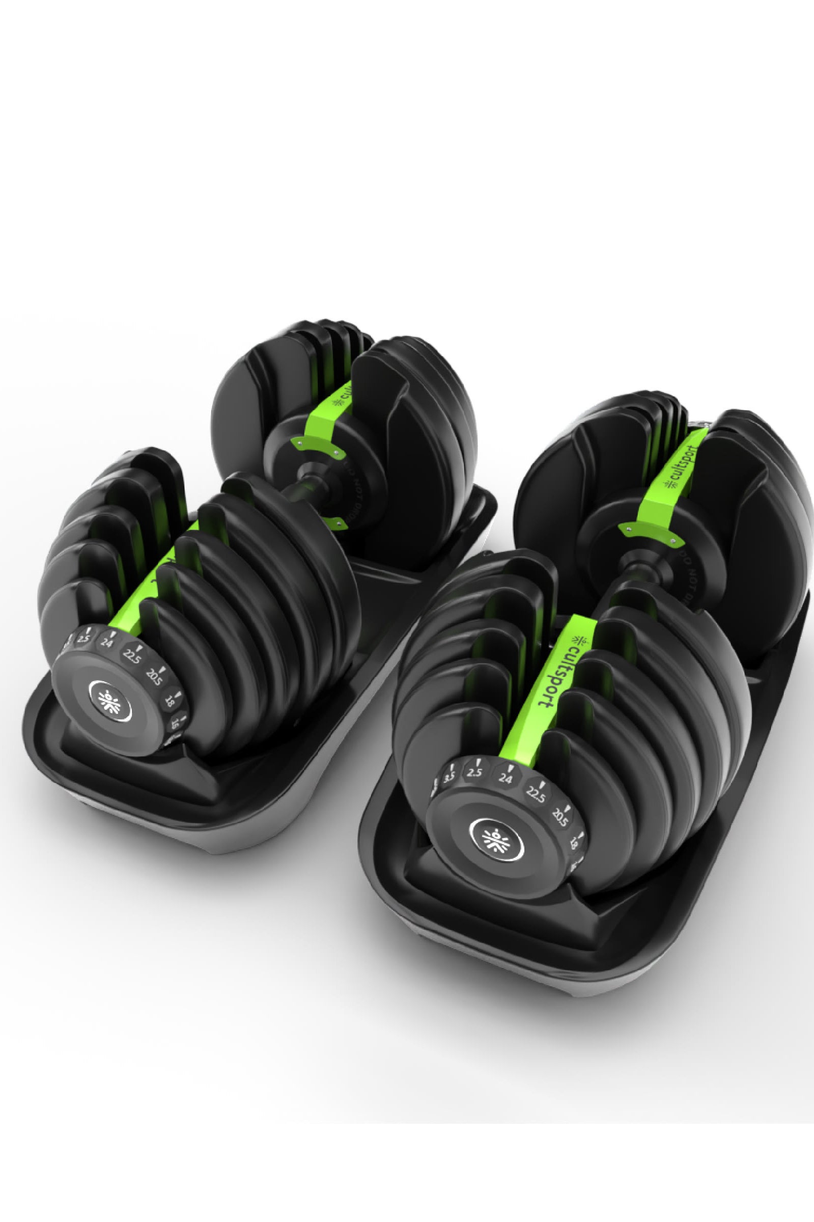 Cult 24x2 kg Compact Adjustable Dumbbells (2.5kg to 24kg), Easy Weight Change: 15-in-1 (Pair of 2-24Kg adjustable Dumbbells) (6 Months extended Warranty only on Cultstore.com)