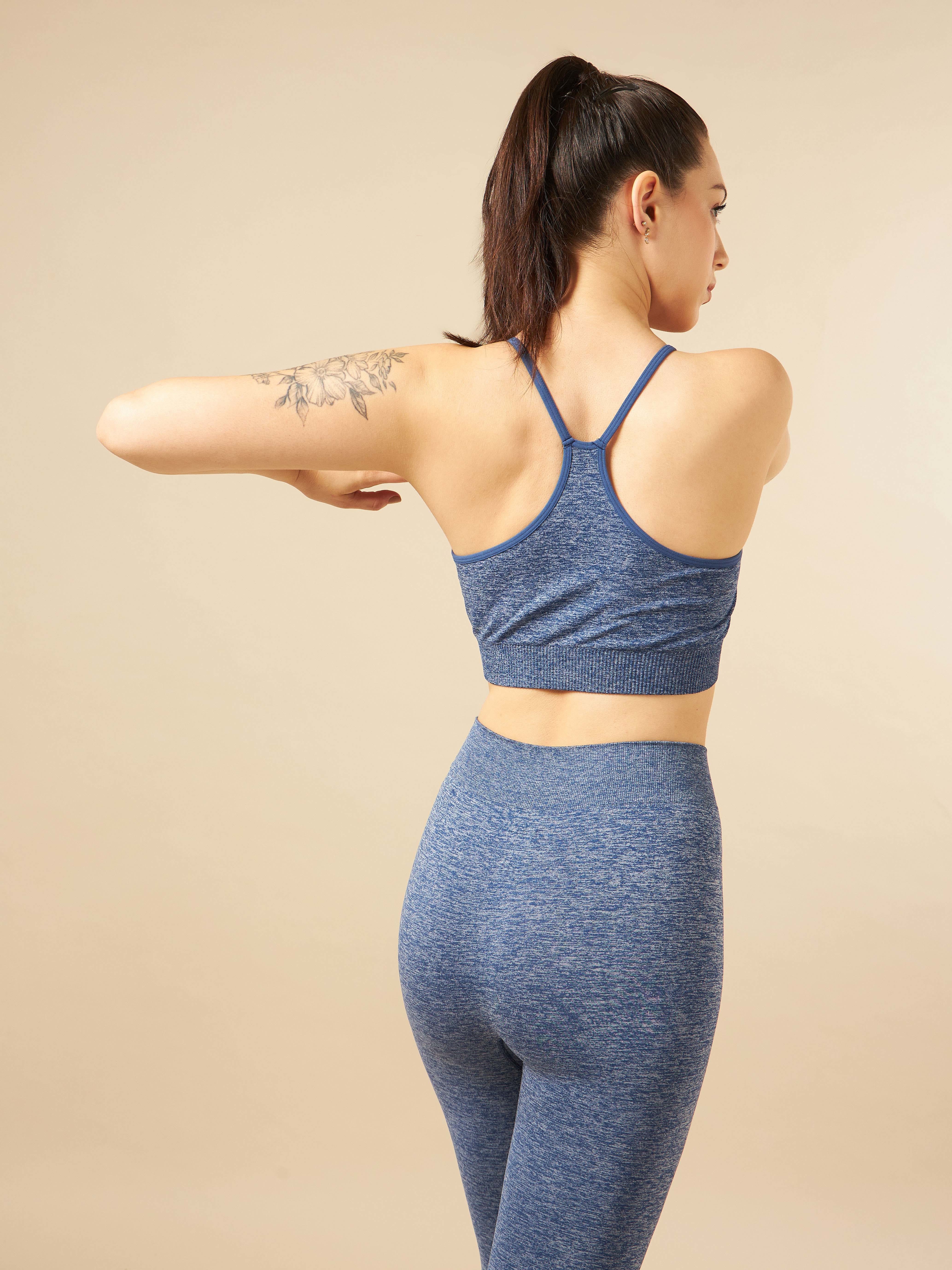 Navy Seamless Medium-Support Sports Bra