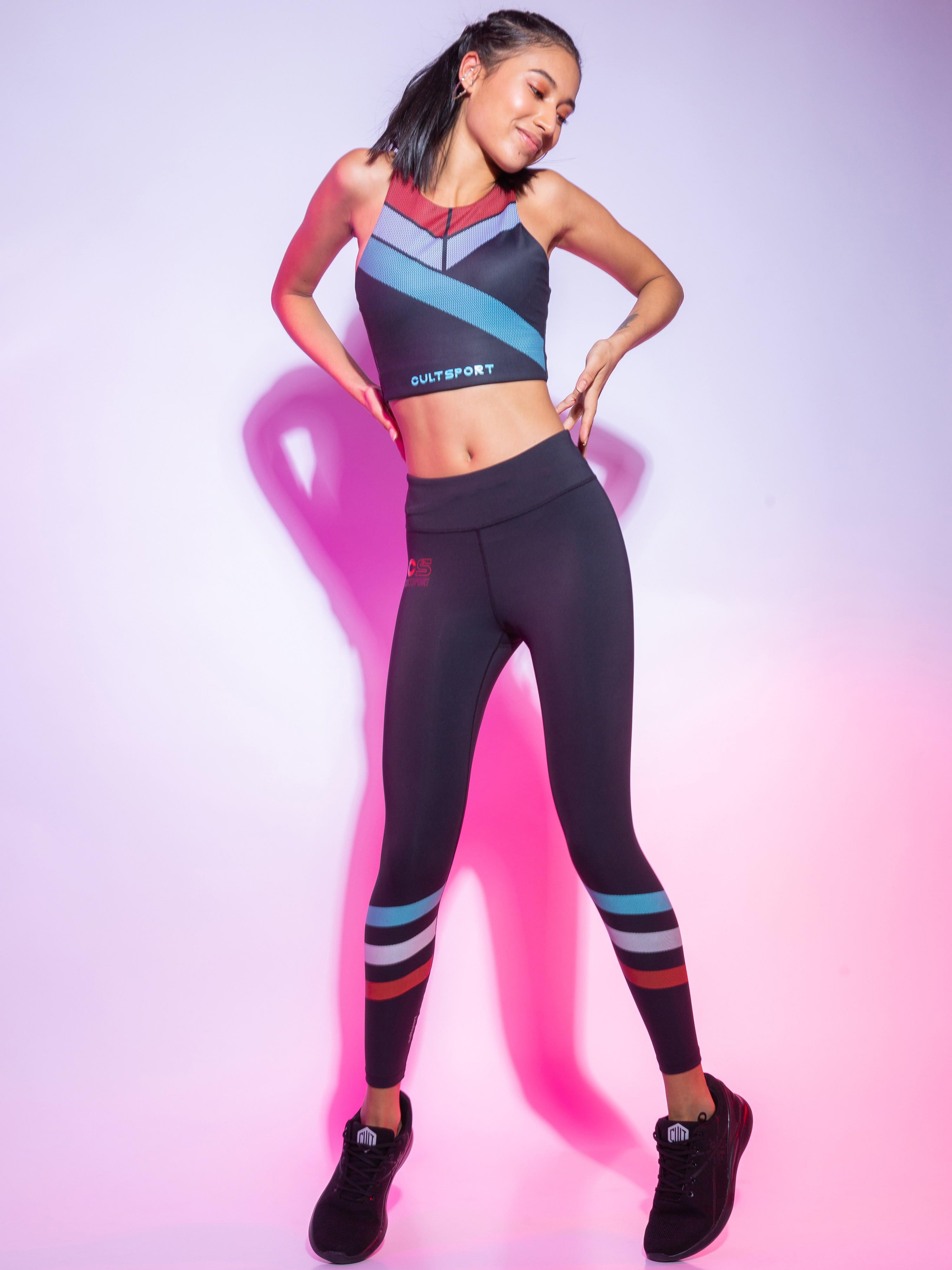 AbsoluteFit Striped High Waist Tights