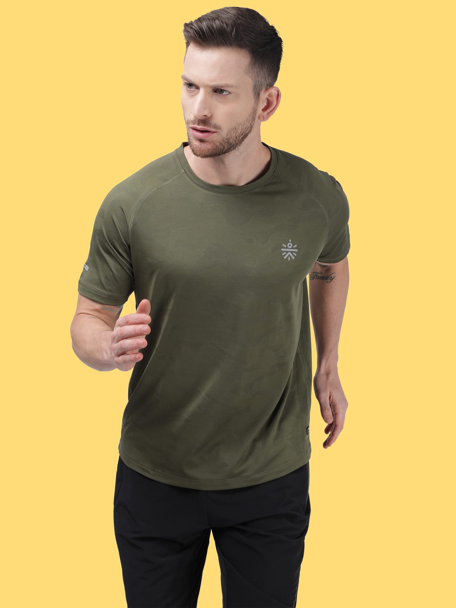 Vital Breathe Olive Running Relaxed Tee