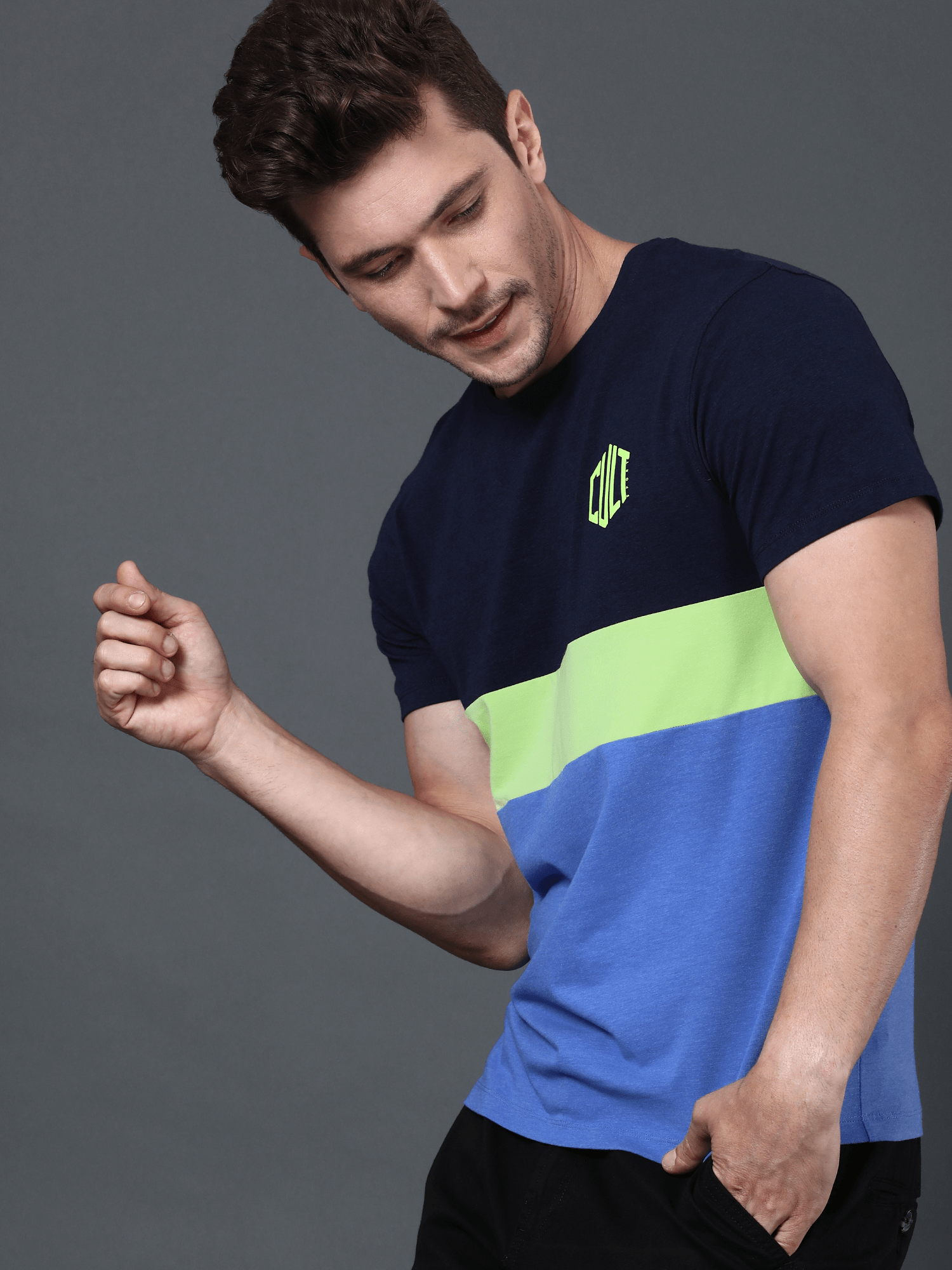 Bamboo Snug Navy Lime Casual Tee