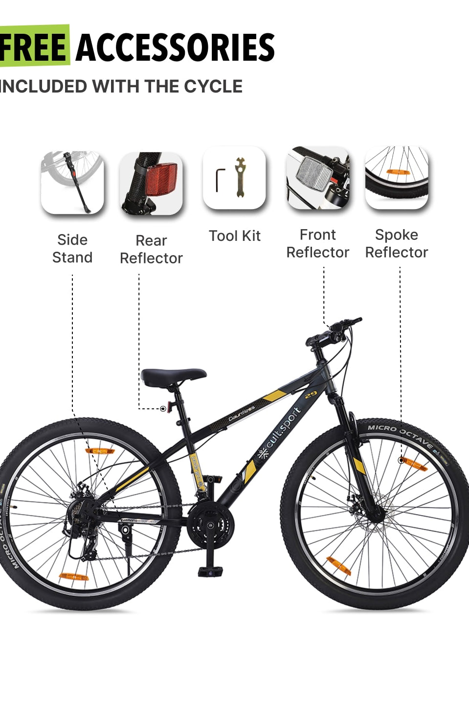 DAUNTLESS21S29TGREYBLACKSteel 21 Speed Shimano Gear 29 inch Mountain Cycle, Dual Disc Brake, Front Suspension and Double Wall Rim