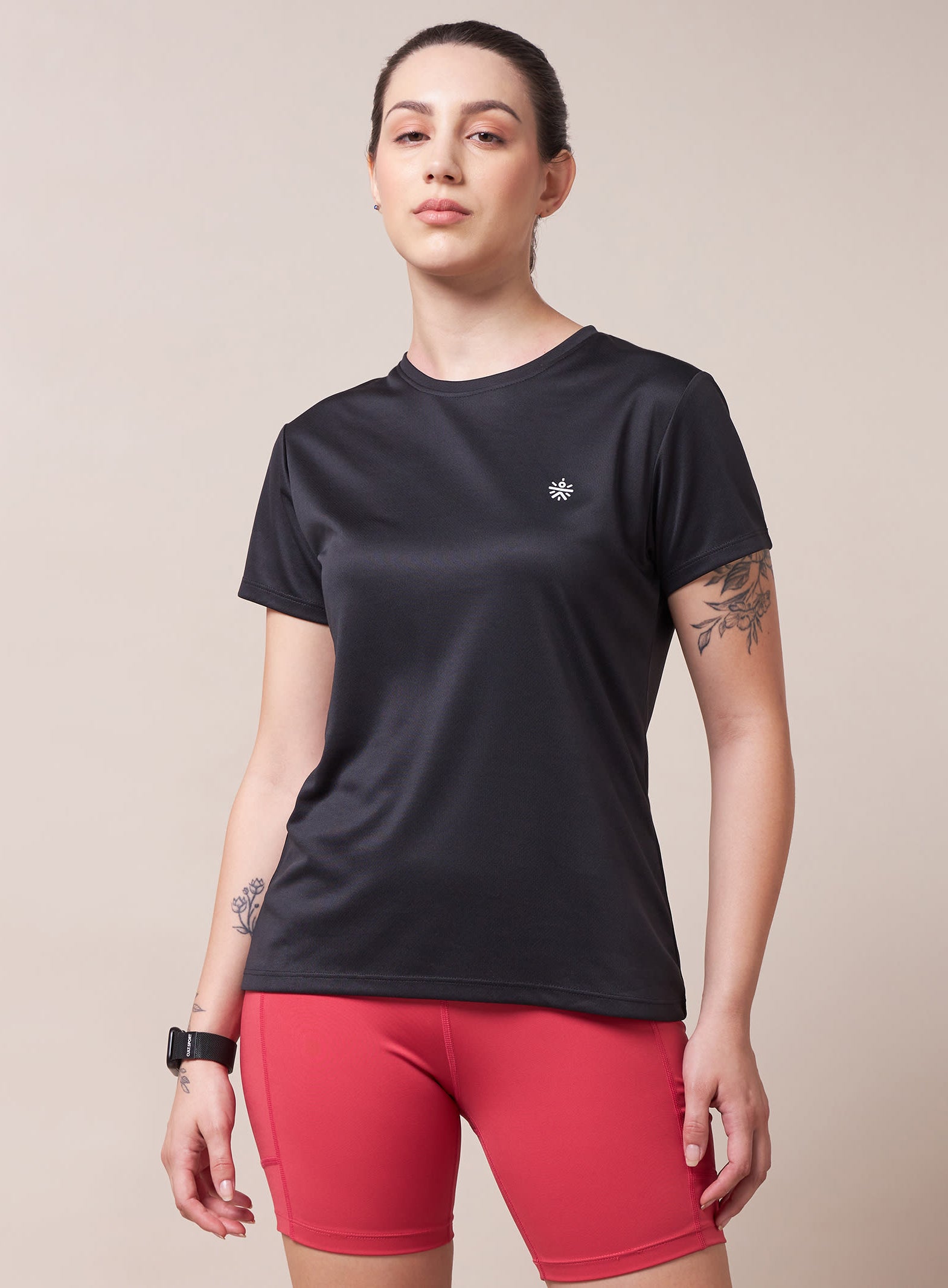 Solid Active T-shirt with Logo