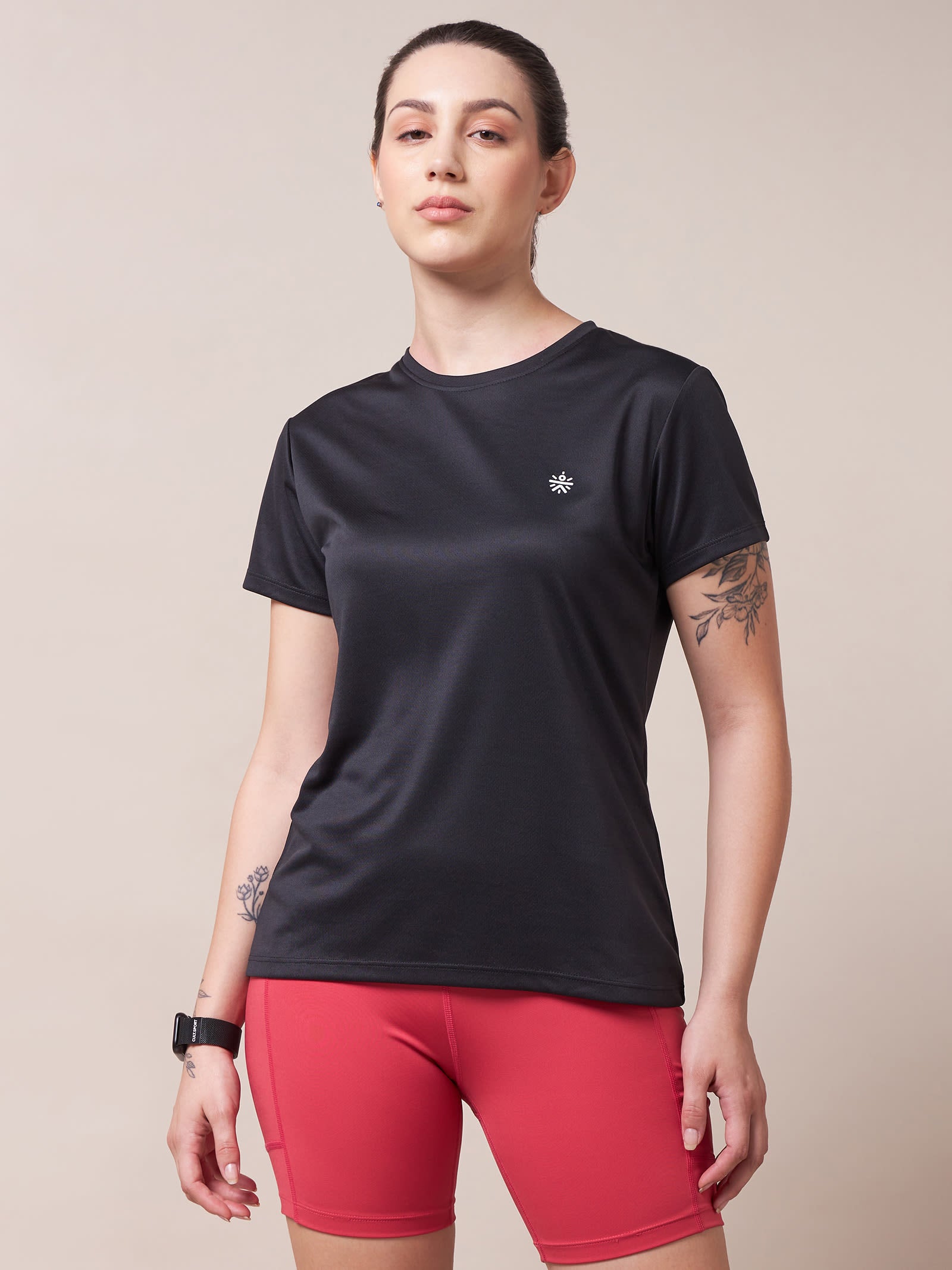 Solid Active T-shirt with Logo
