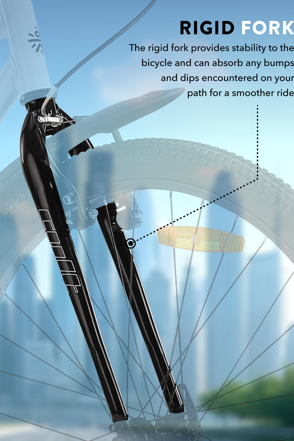 City Bike Steel Frame Single Speed Cycle 26 inch with Single Wall Rim, Rigid Fork,V Brakes, White