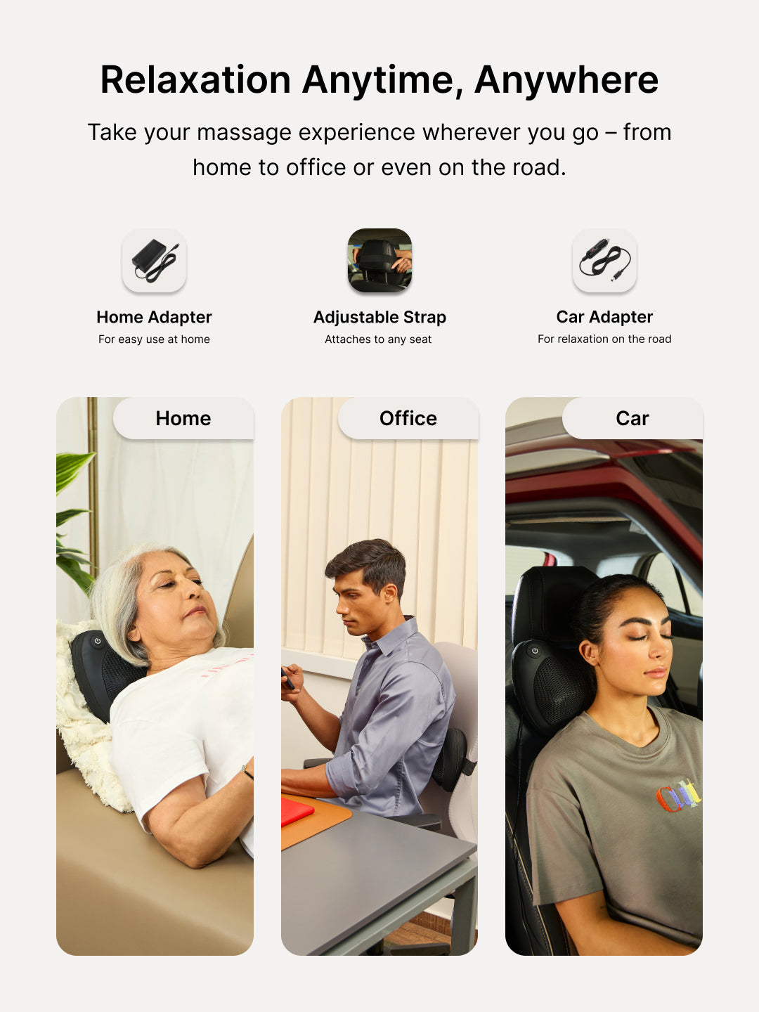 Cult Deep Cure Pillow Massager with soothing heat, Shiatsu 3D Kneading rollers for neck, back, Pain Relief, Corded Electric Massager