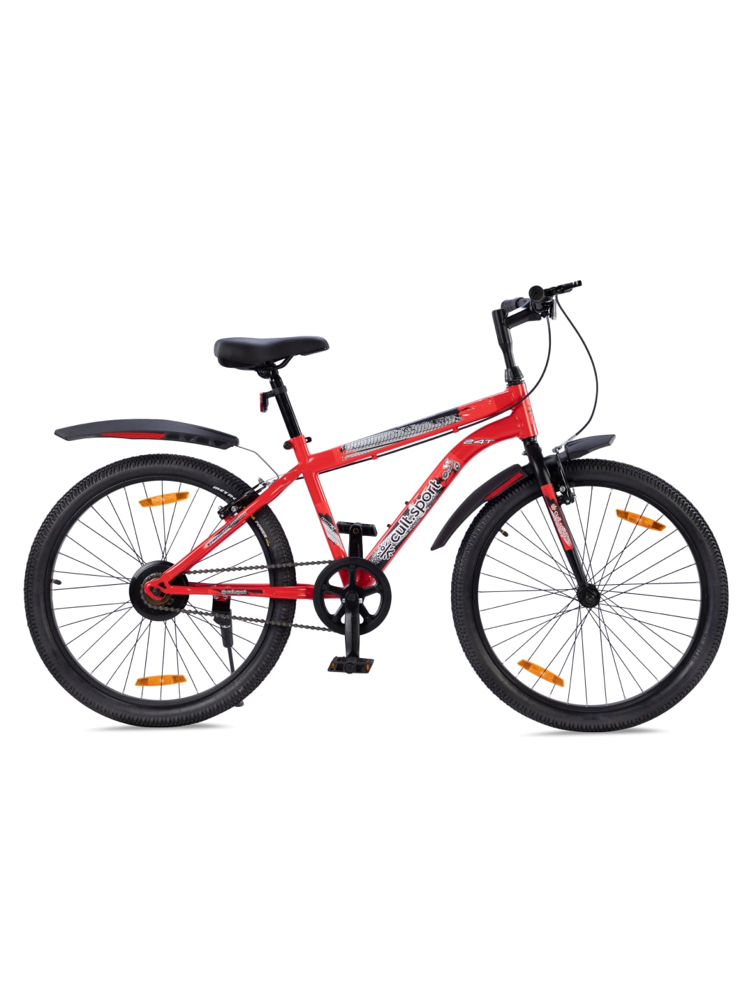 ROKKPRO24TRED Steel Single Speed 24 inch Mountain Cycle with Single Wall Rim and Rigid Fork