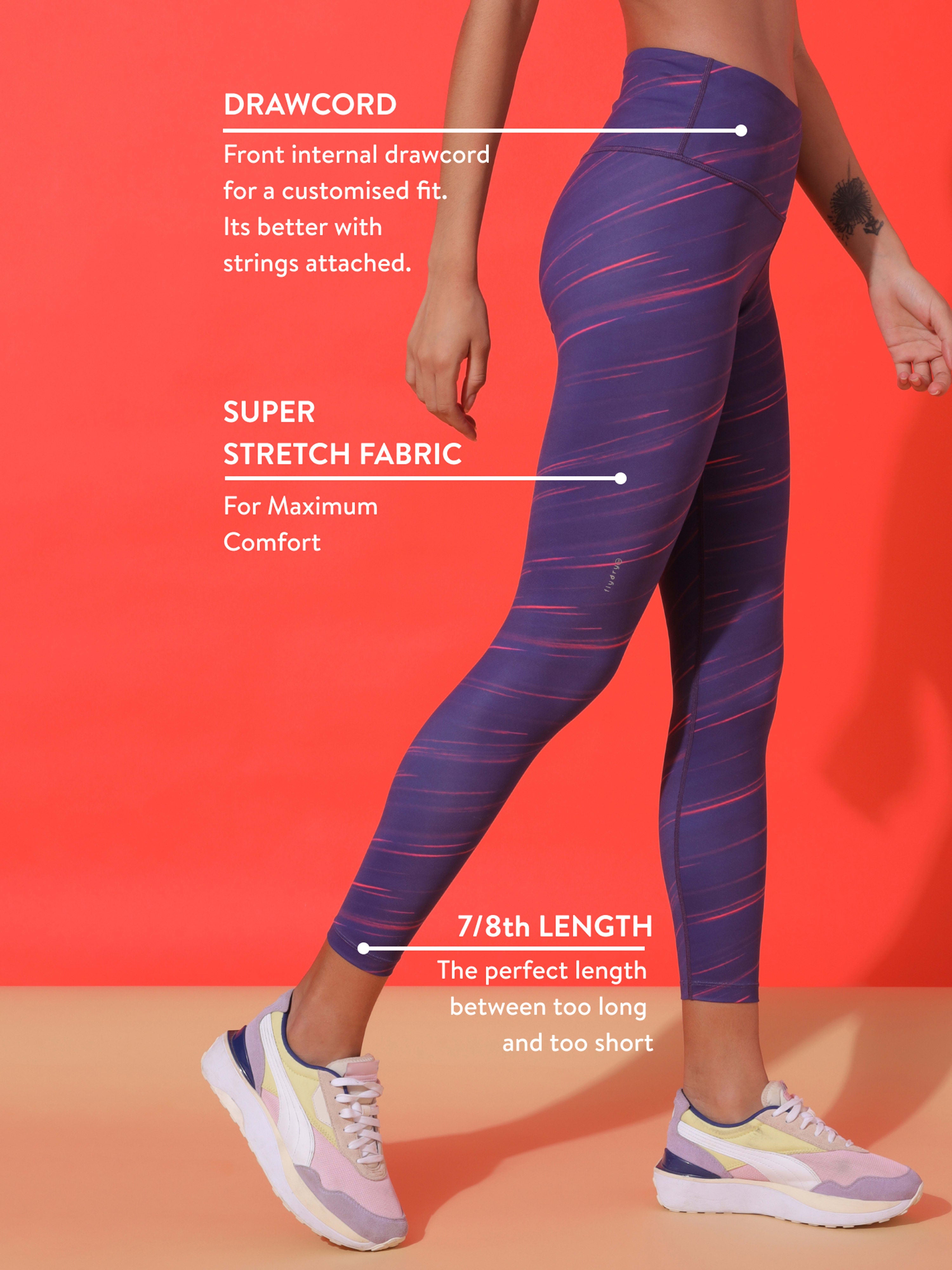 Blue All Over Print Absolute Fit Tights with Back Pocket