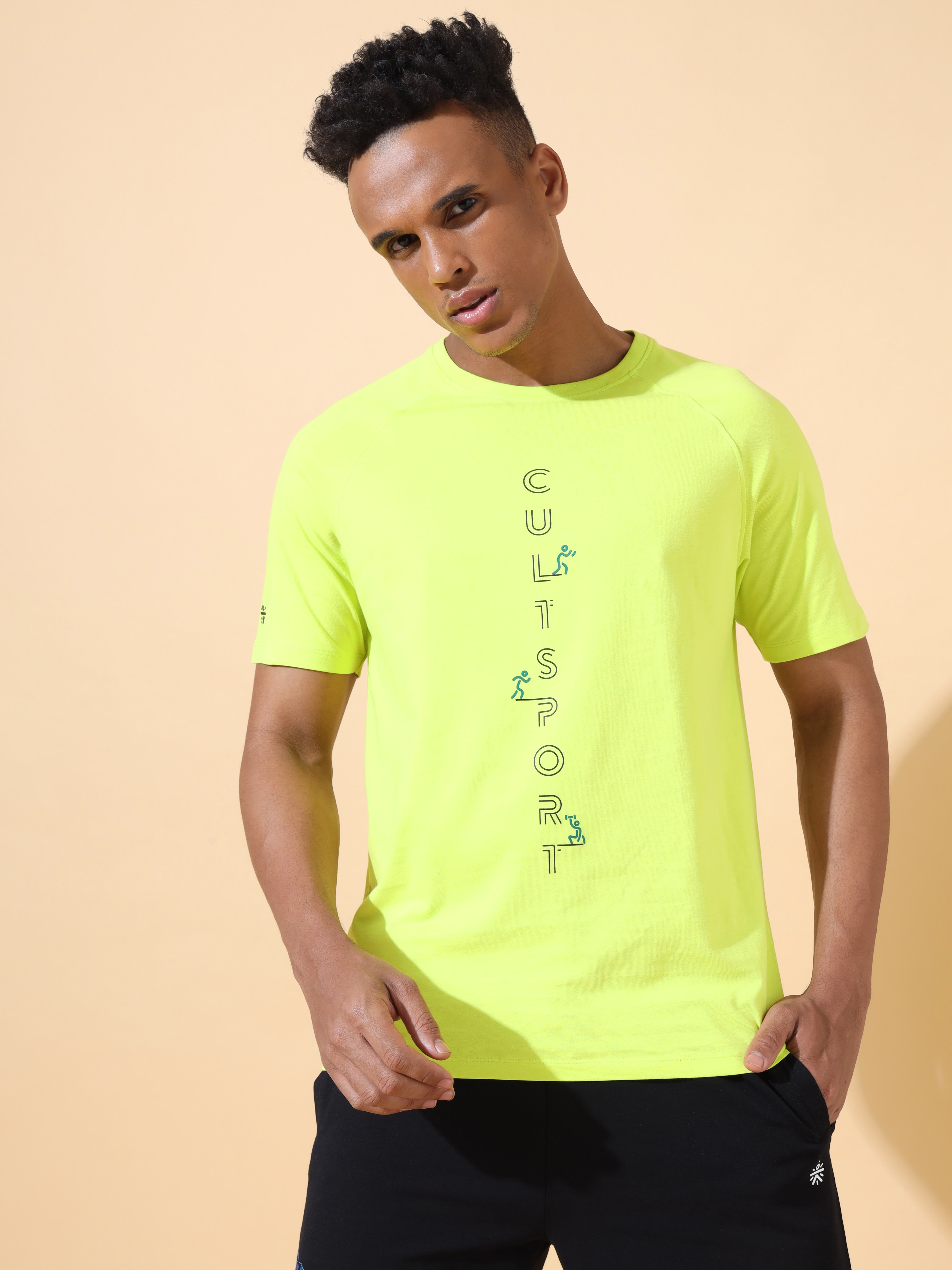 Raglan Sleeve Neon T-shirt with Graphic