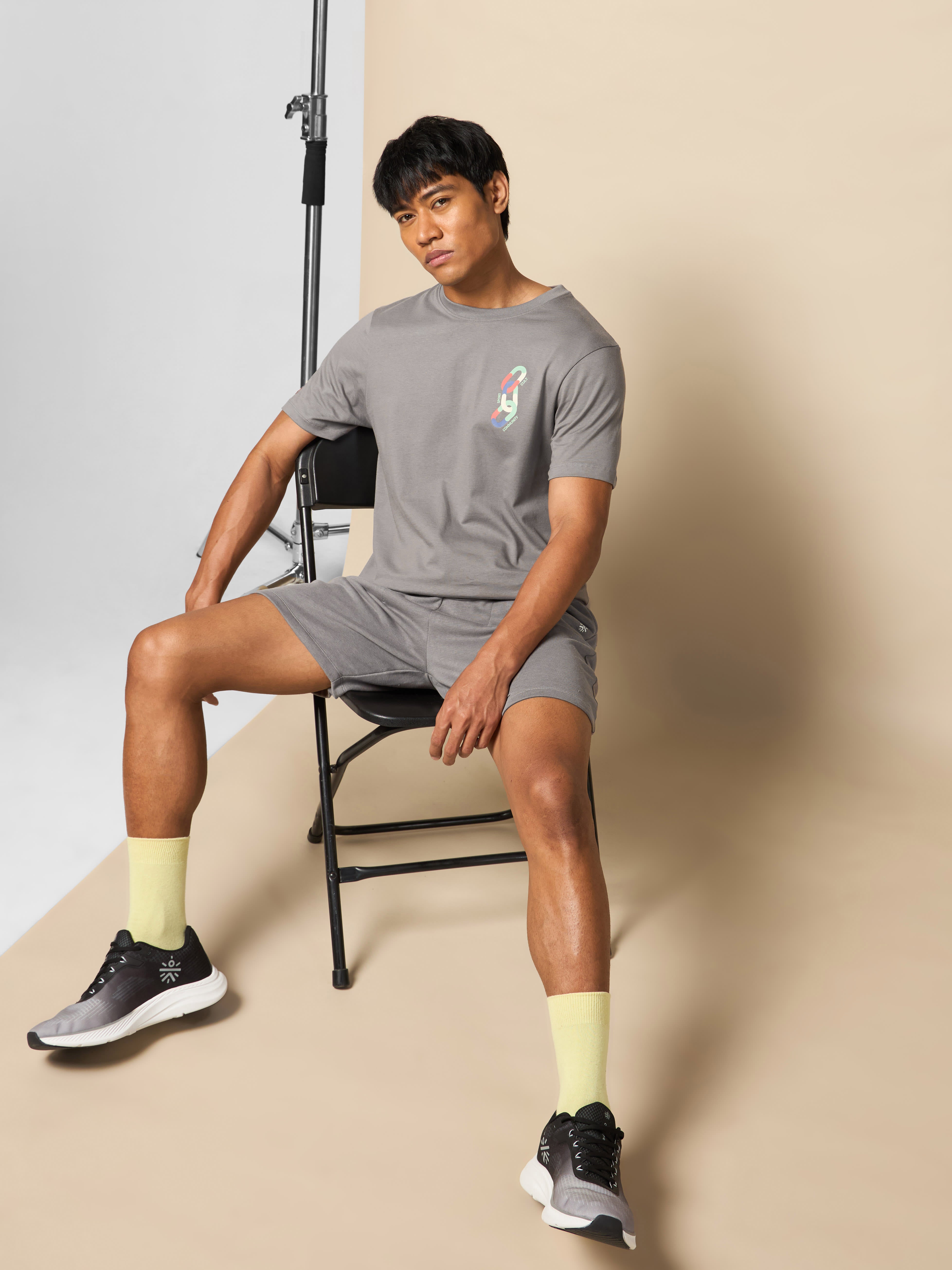 Men Grey Community Link T-shirt