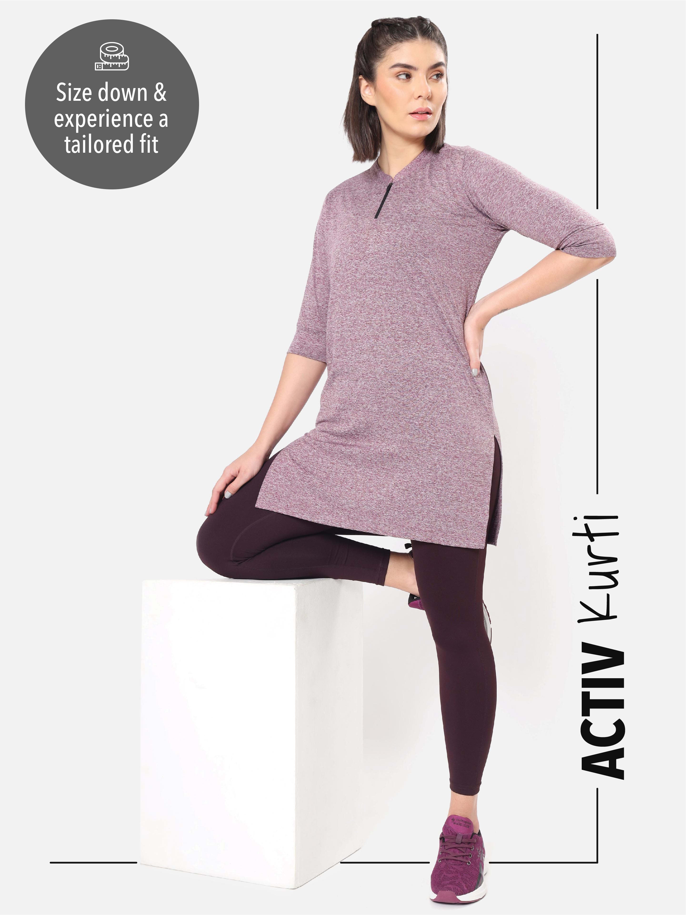 Solid Activ-Kurti with Side Pocket
