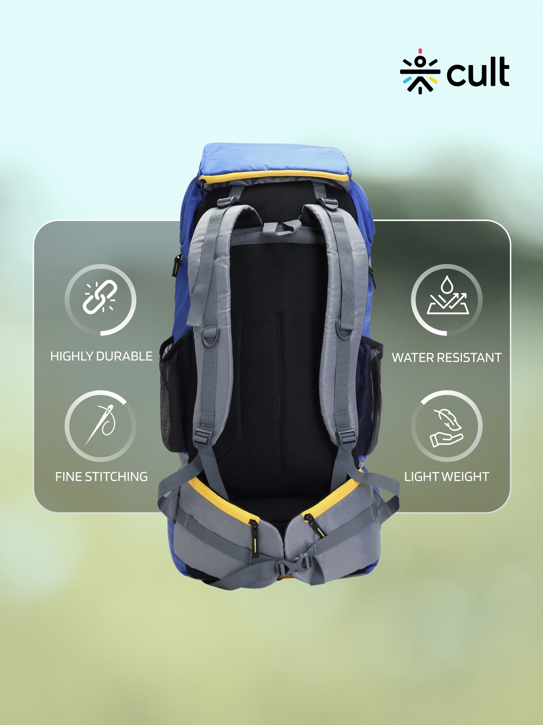 Travel Trekking Rucksack 80 L Blue