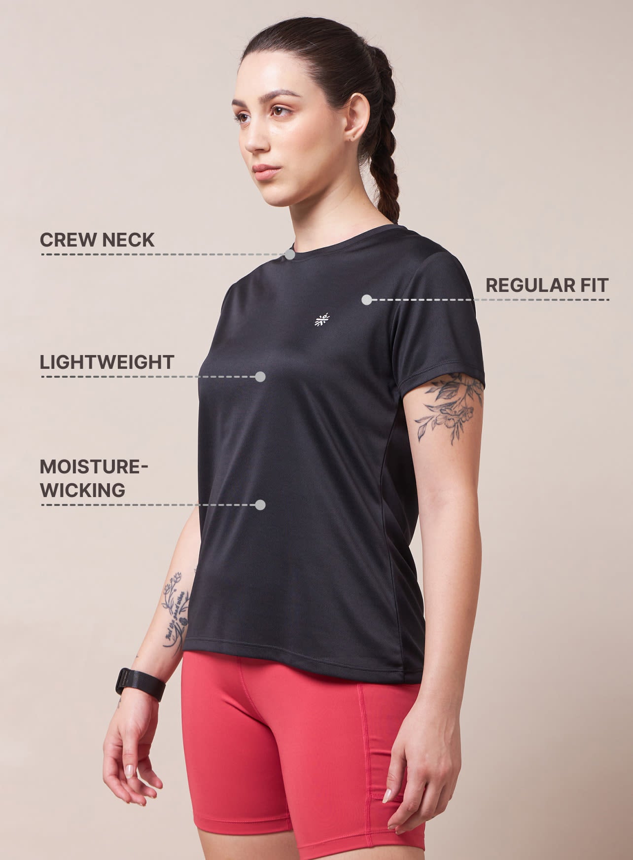 Solid Active T-shirt with Logo