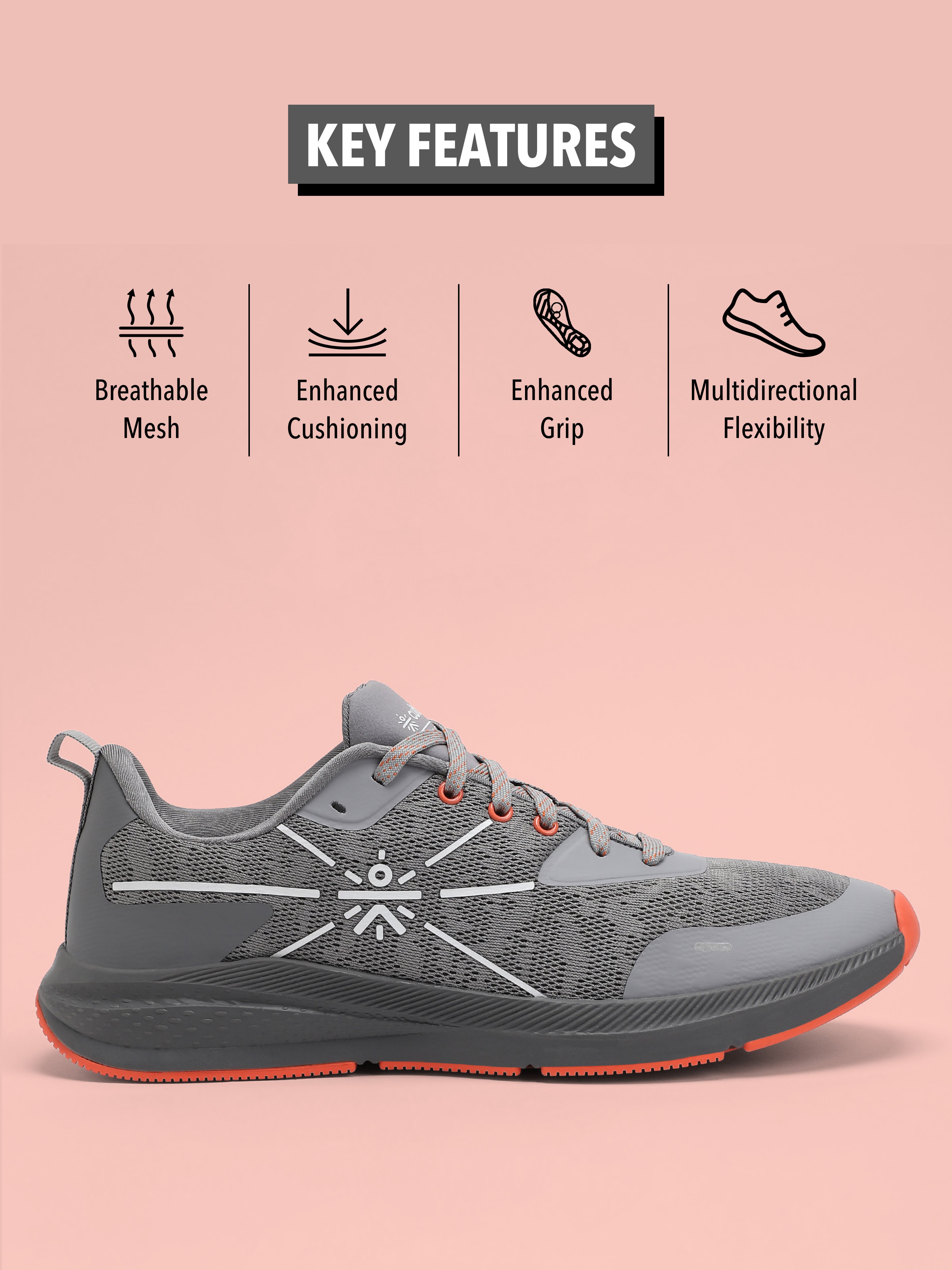 cult Flomo Men Running Shoes - Grey/Orange