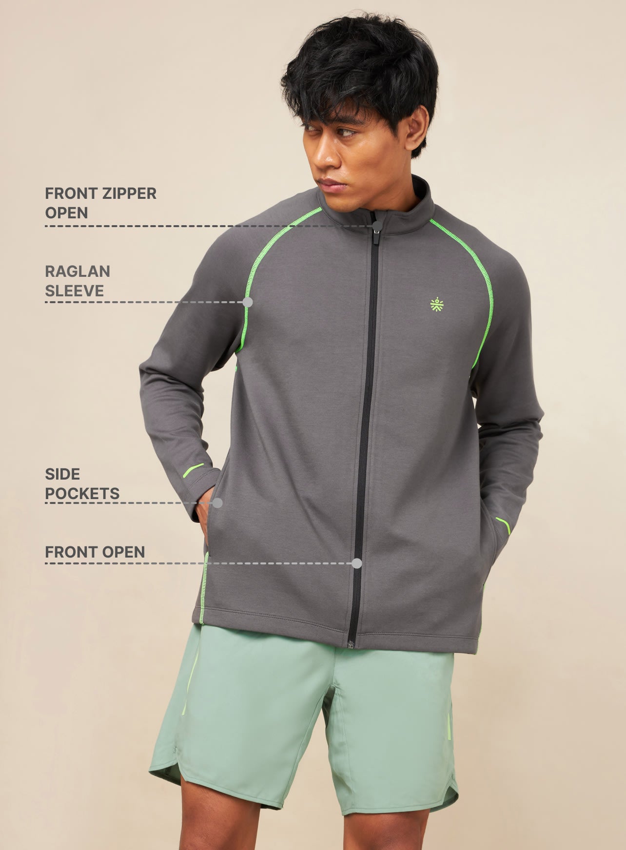 Dark Grey Power Up Training Jacket