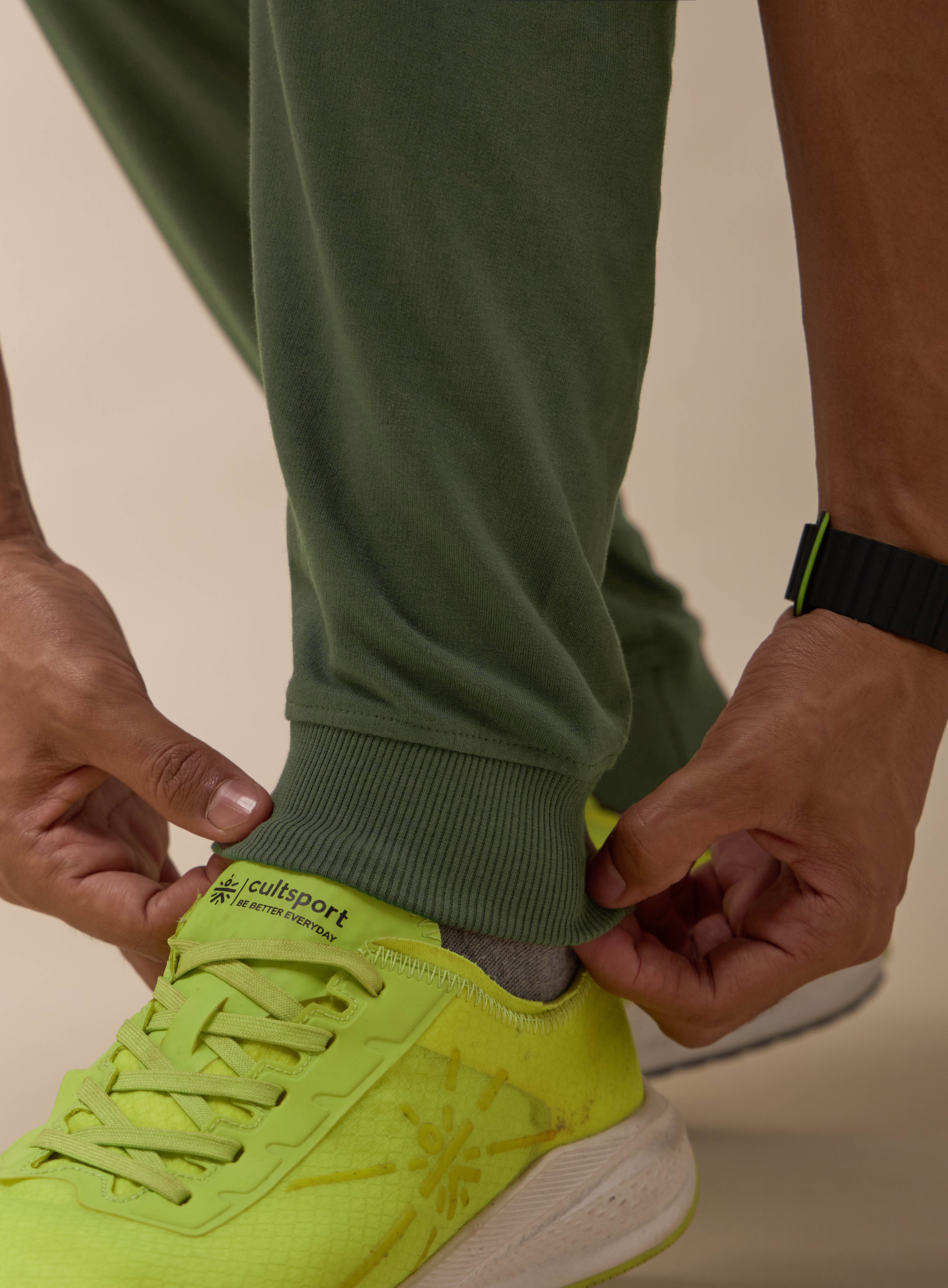 Men Olive Power Joggers