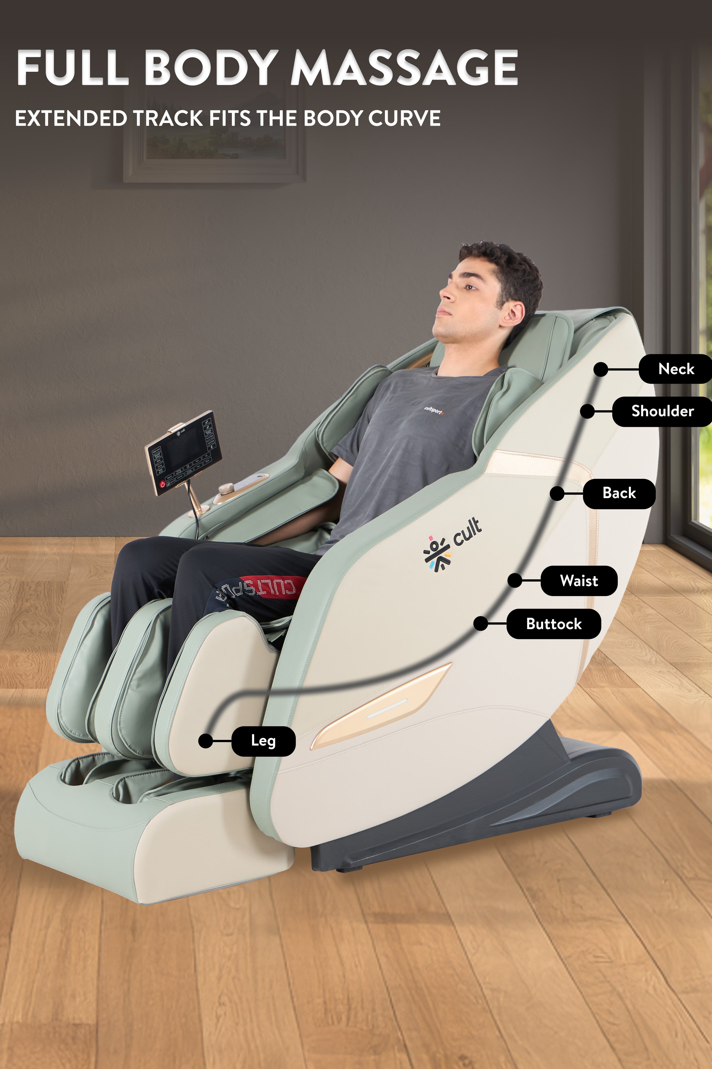 Cult Zen Massage Chair with Zero Gravity, SL Track 2D Massage Technique and Bluetooth AI voice Function For Full Body Massage At Home