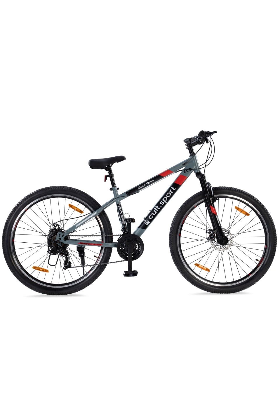 DAUNTLESS21S29TGREYSteel 21 Speed Shimano Gear 29 inch Mountain Cycle, Dual Disc Brake, Front Suspension and Double Wall Rim