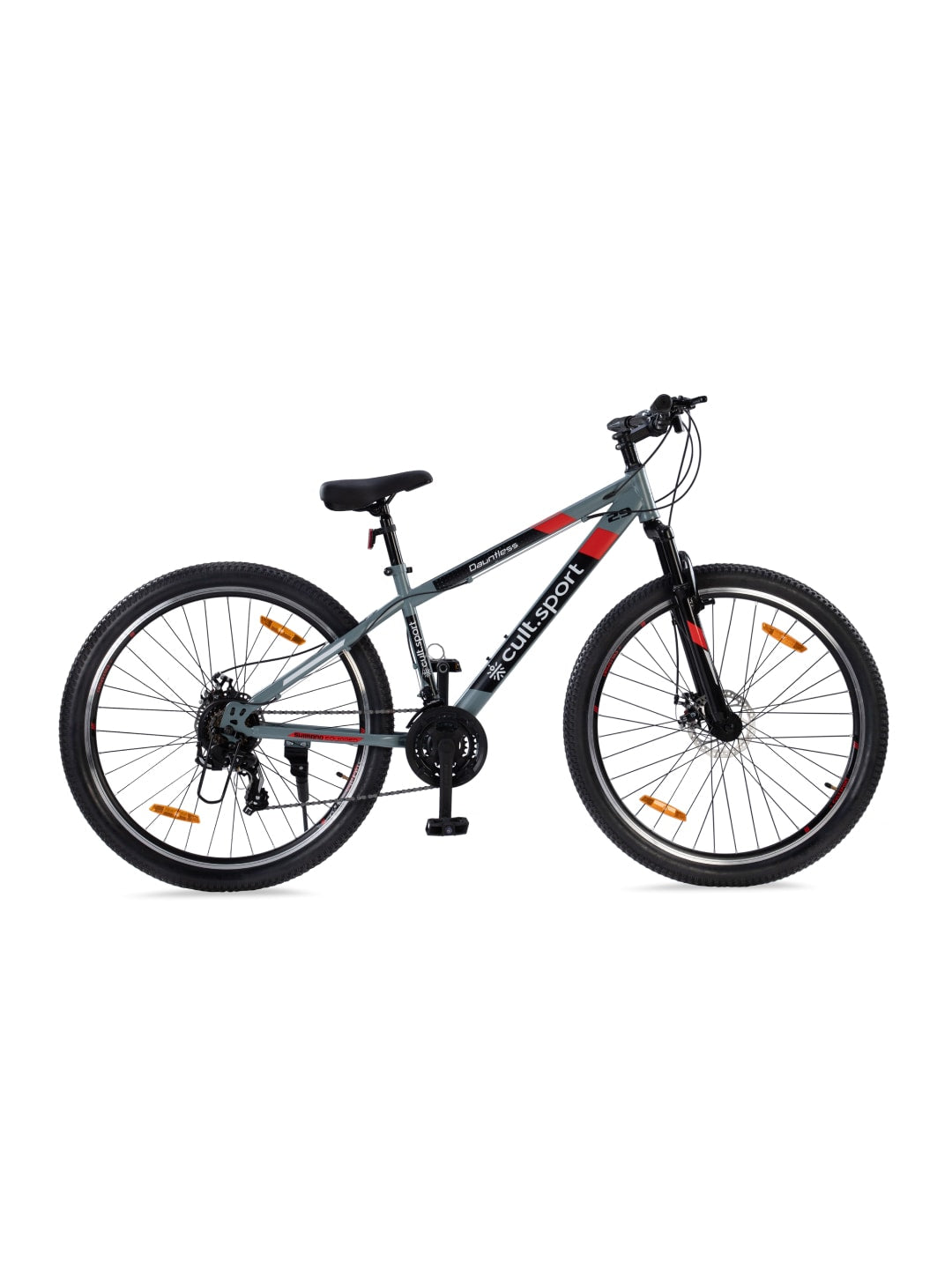 DAUNTLESS21S29TGREYSteel 21 Speed Shimano Gear 29 inch Mountain Cycle, Dual Disc Brake, Front Suspension and Double Wall Rim