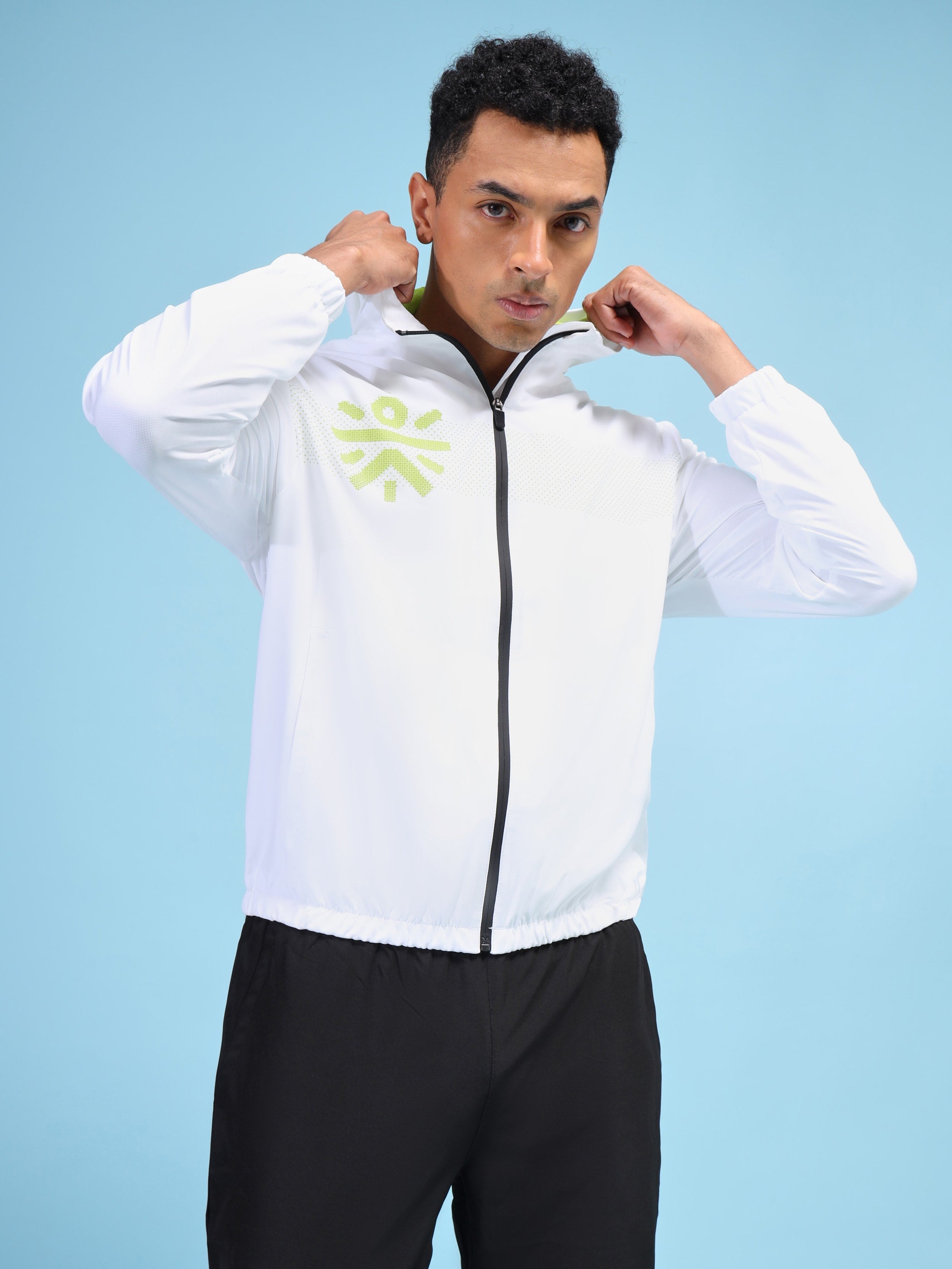 Active Hoodie Zip Through Jacket with Print