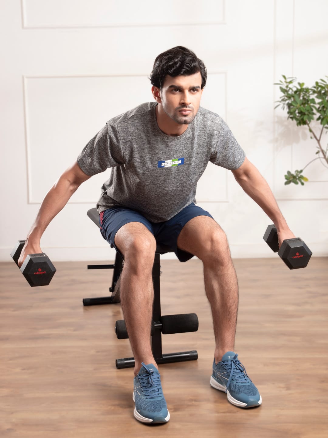 7.5kgx2 Hex Dumbbell | For Home Gym Exercises | Rubber coated with Chrome Handles | Black. (6 Months extended Warranty only on Cultsport.com)