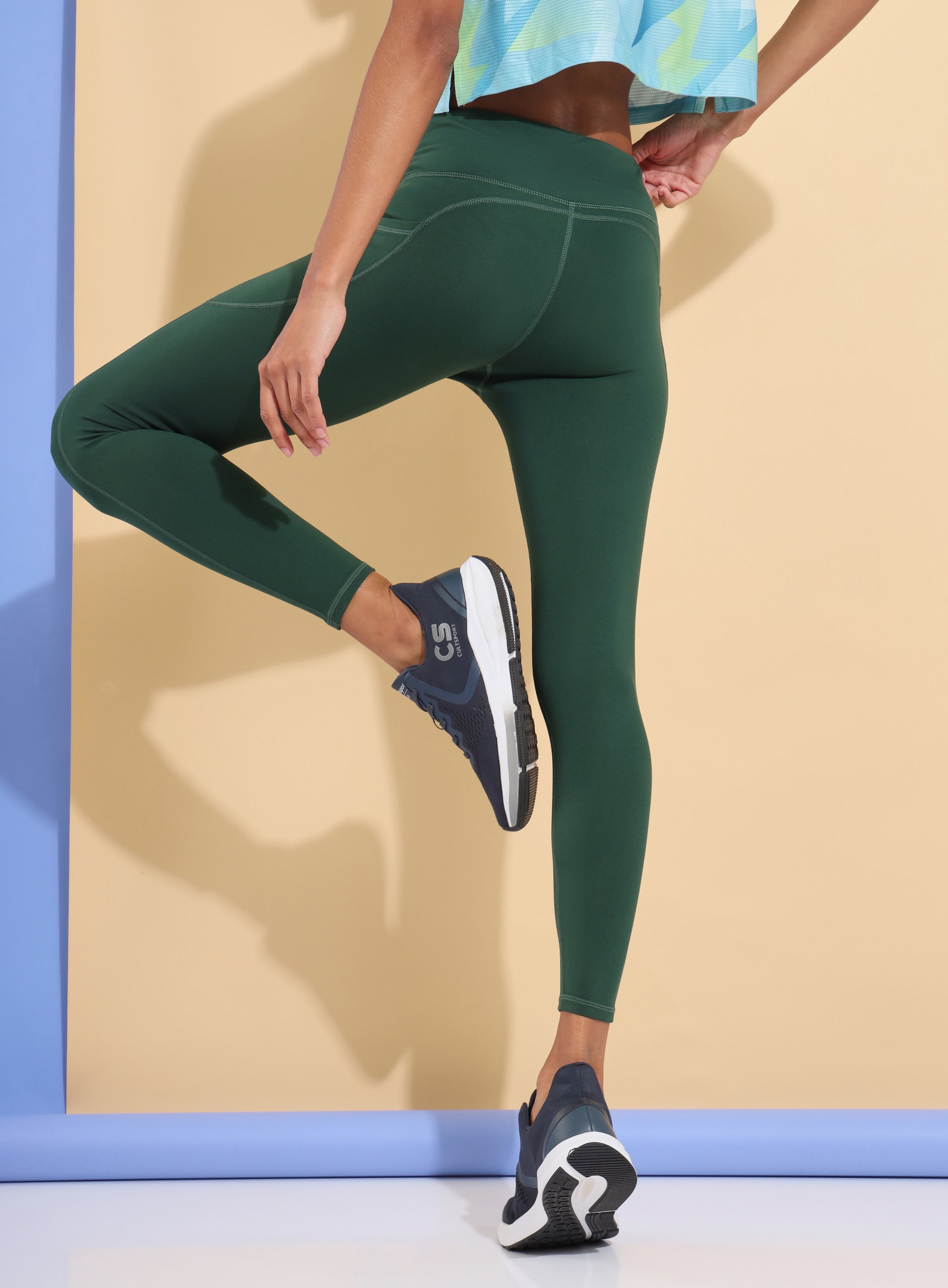 AbsoluteFit Essential Green Tights With Pockets