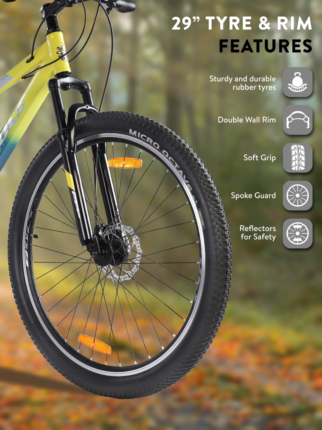 DAUNTLESS21S29TYELLOWBLUE Steel 21 Speed Shimano Gear 29 inch Mountain Cycle, Dual Disc Brake, Front Suspension, Double Wall Rim