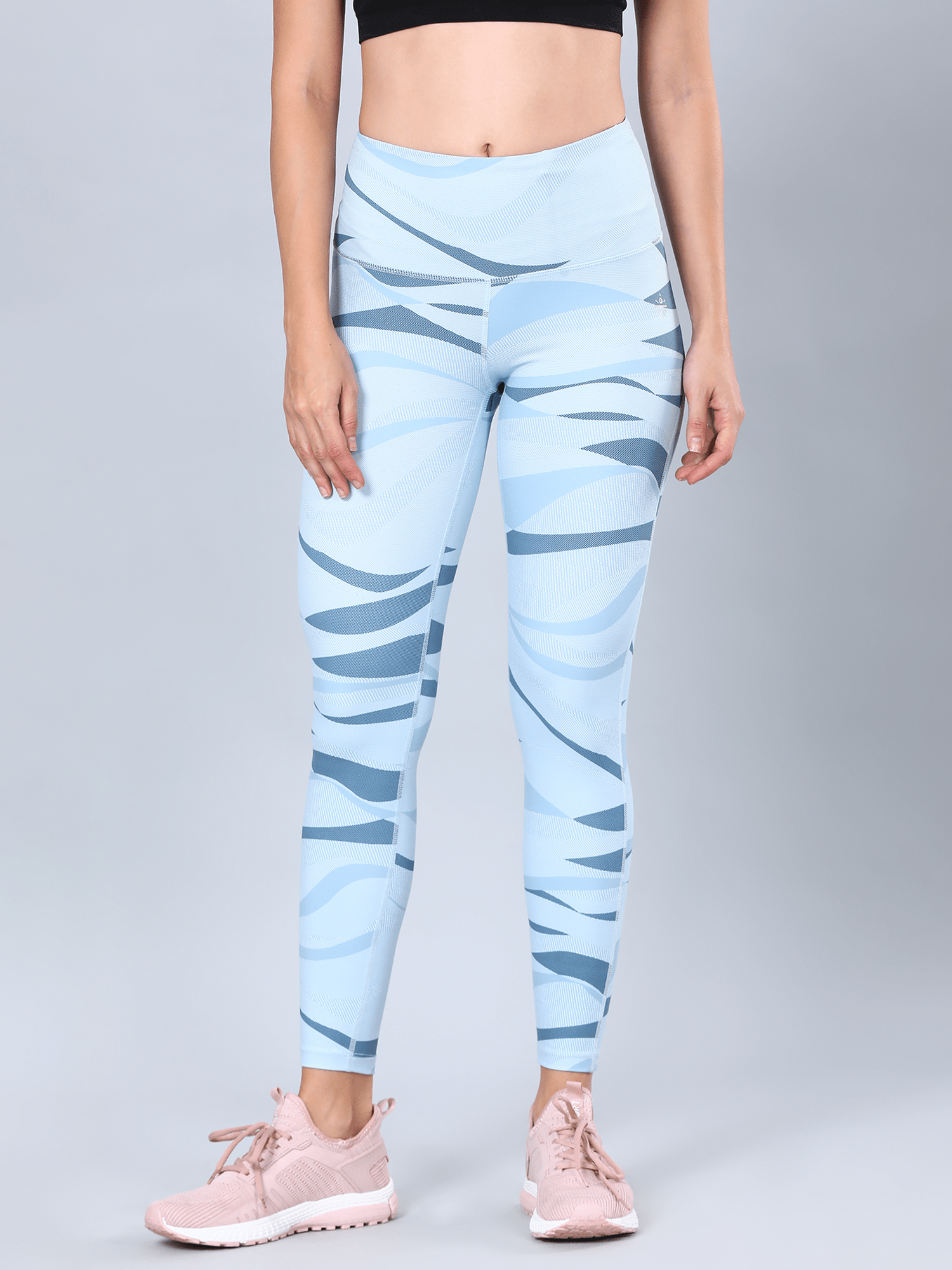 AbsoluteFit Abstract Blue Stripe Workout Leggings